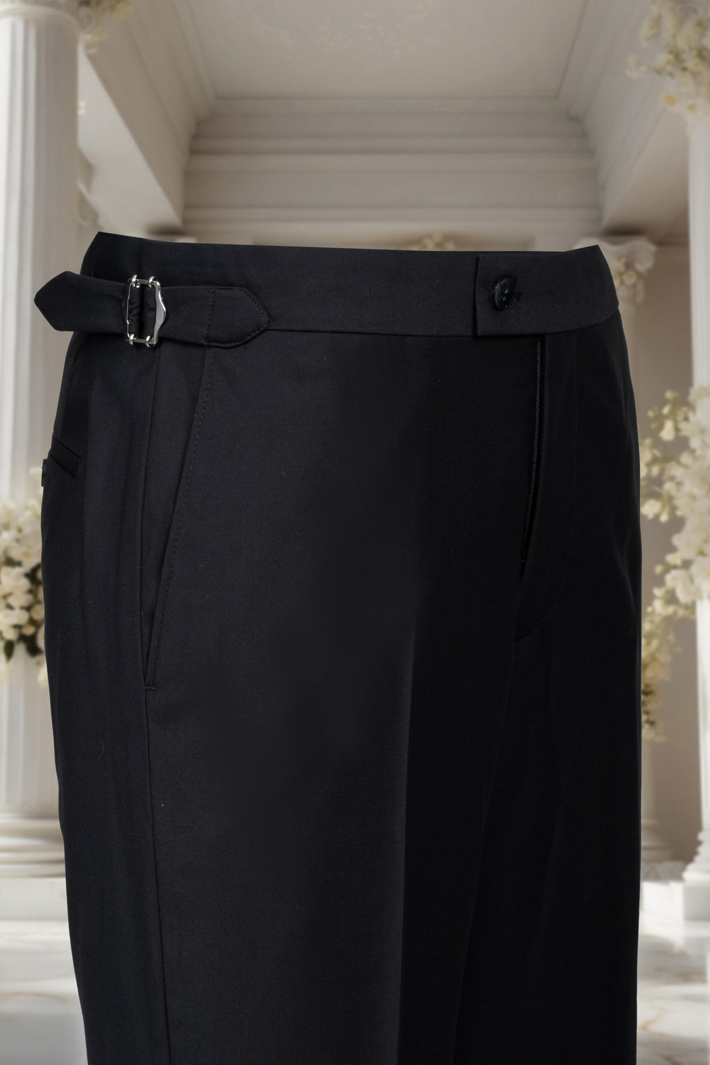 DOUBLE BREASTED SUIT BLACK - GOLD BUTTON