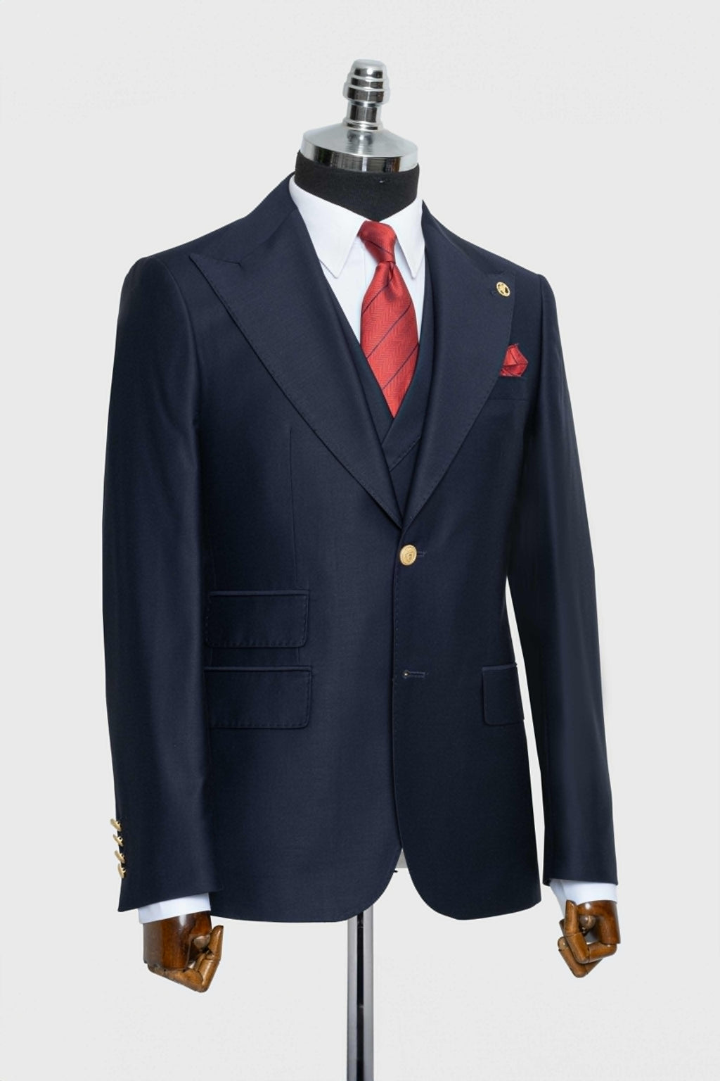 CLASSIC VEST SUIT NAVY BLUE - GOLD BUTTON