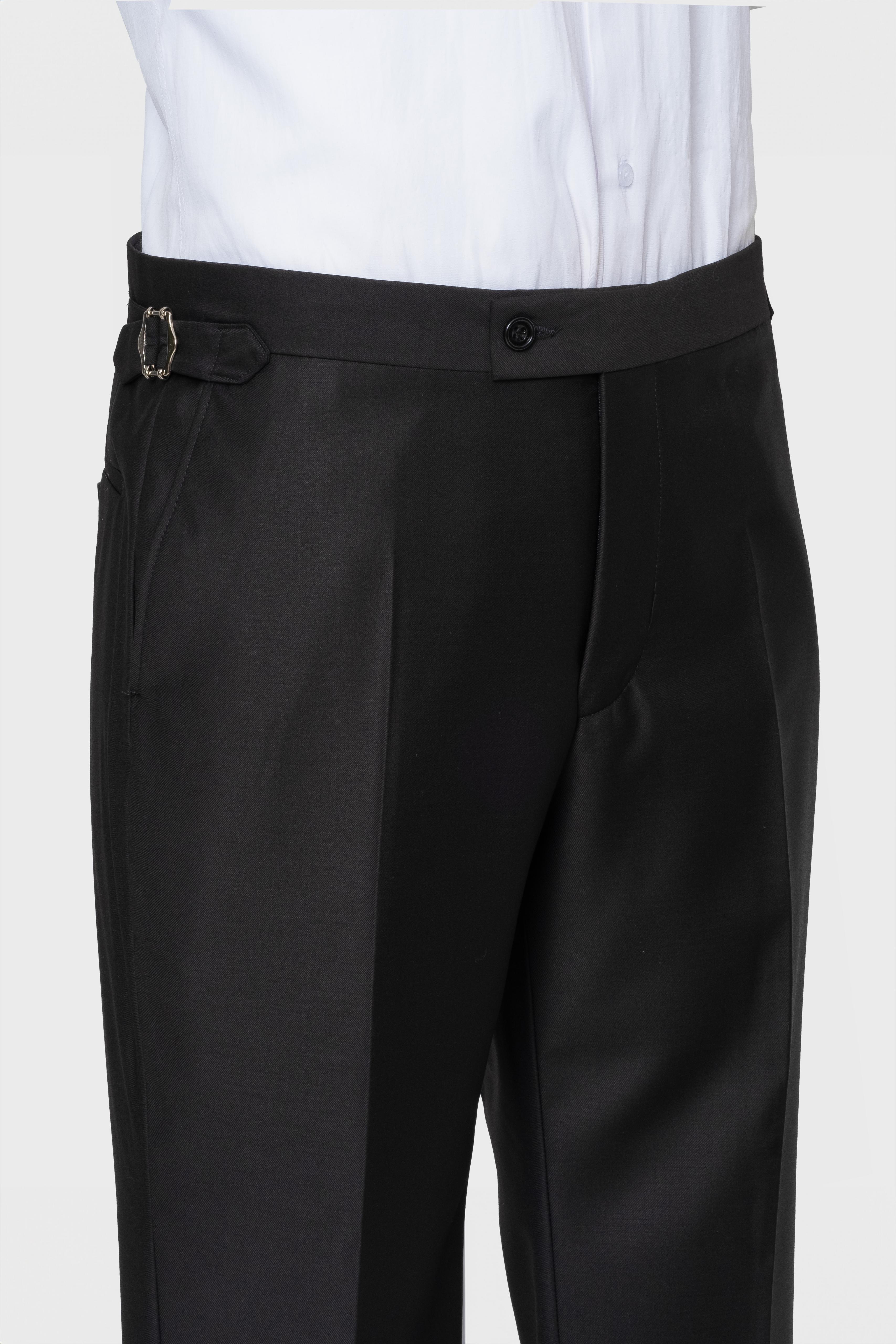 DOUBLE BREASTED SUIT BLACK - GOLD BUTTON