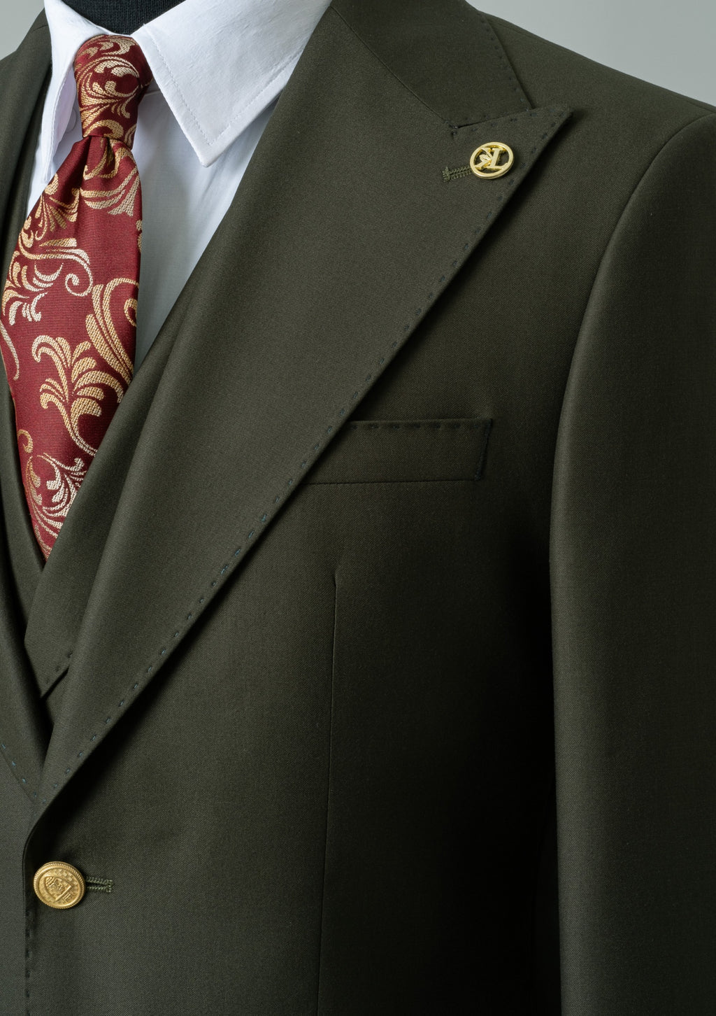 CLASSIC VEST SUIT GREEN  - GOLD BUTTON