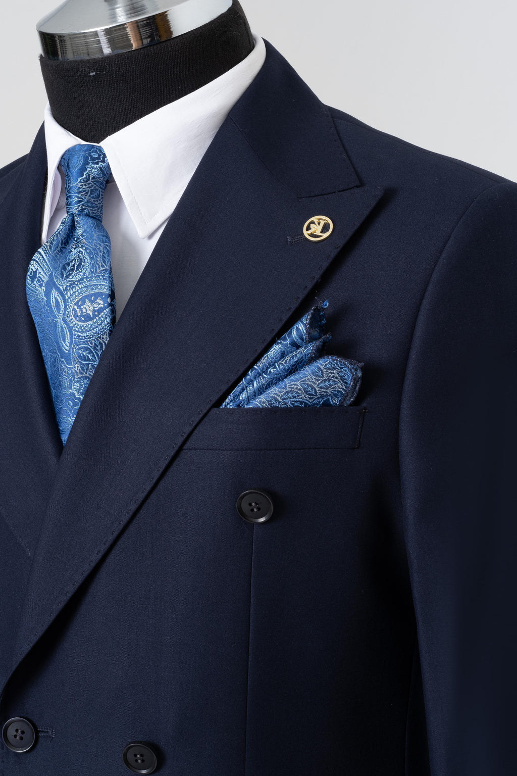 DOUBLE BREASTED SUIT NAVY BLUE