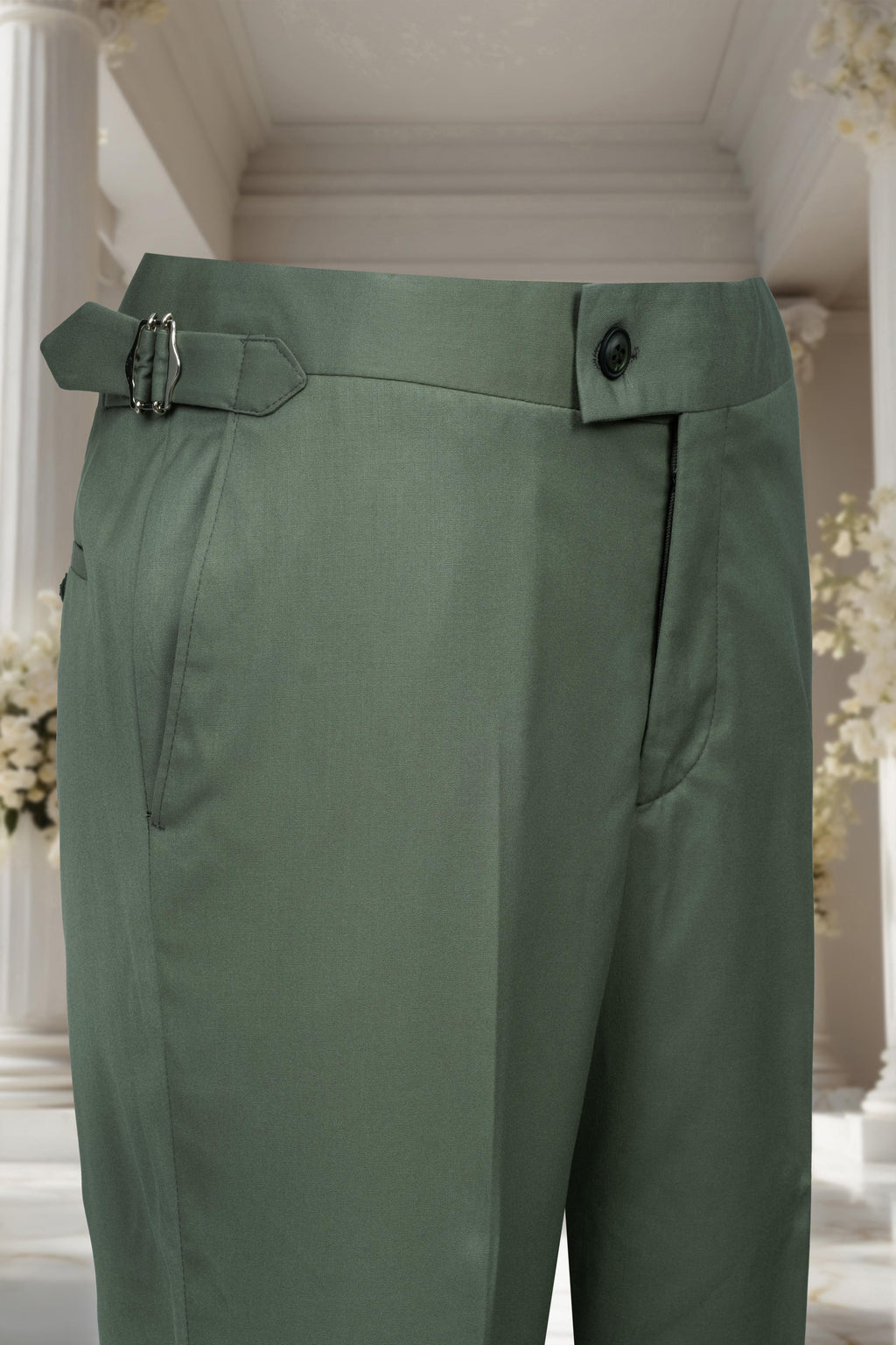 DOUBLE BREASTED SUIT GREEN - GOLD BUTTON