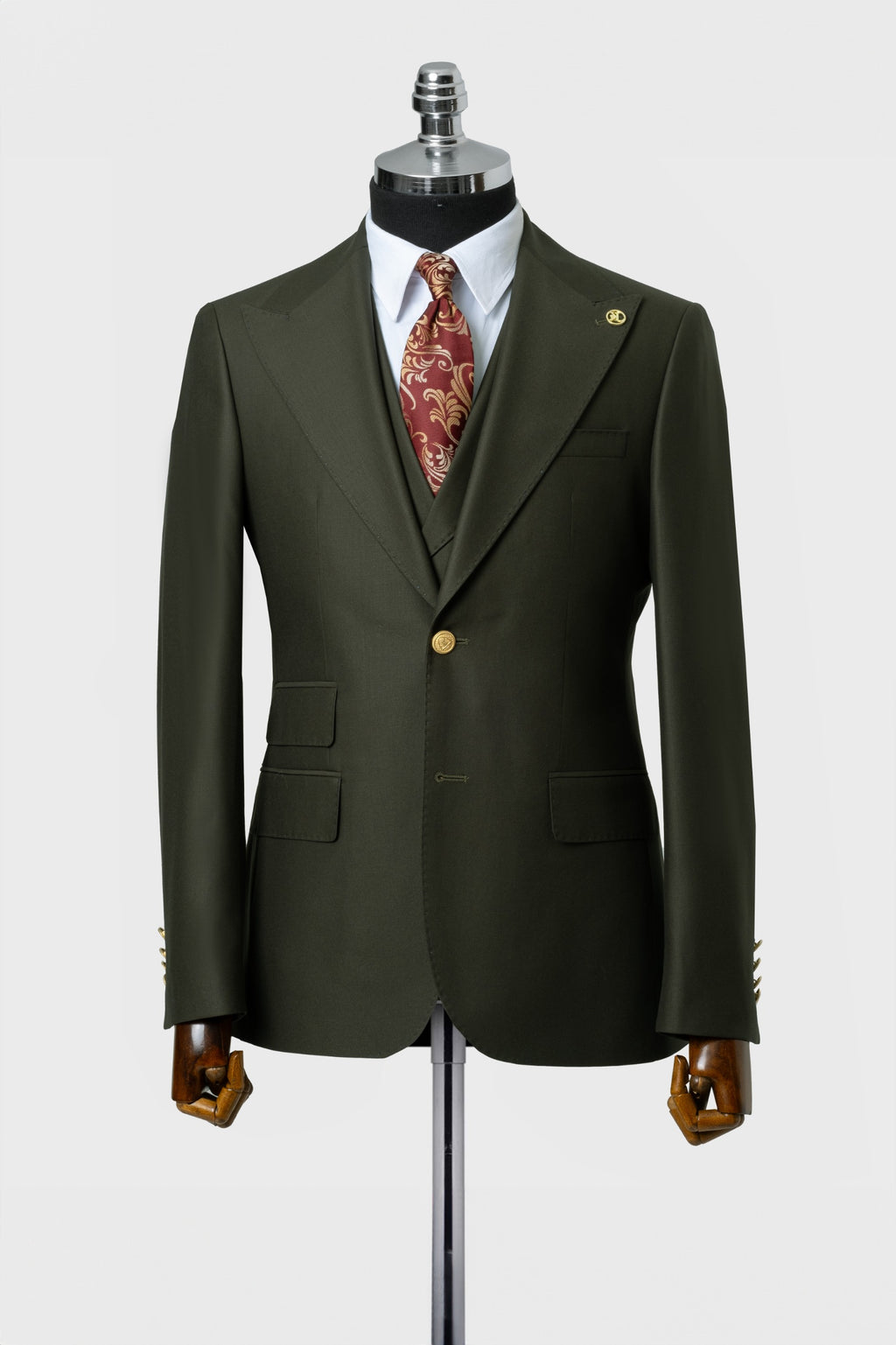 CLASSIC VEST SUIT GREEN  - GOLD BUTTON