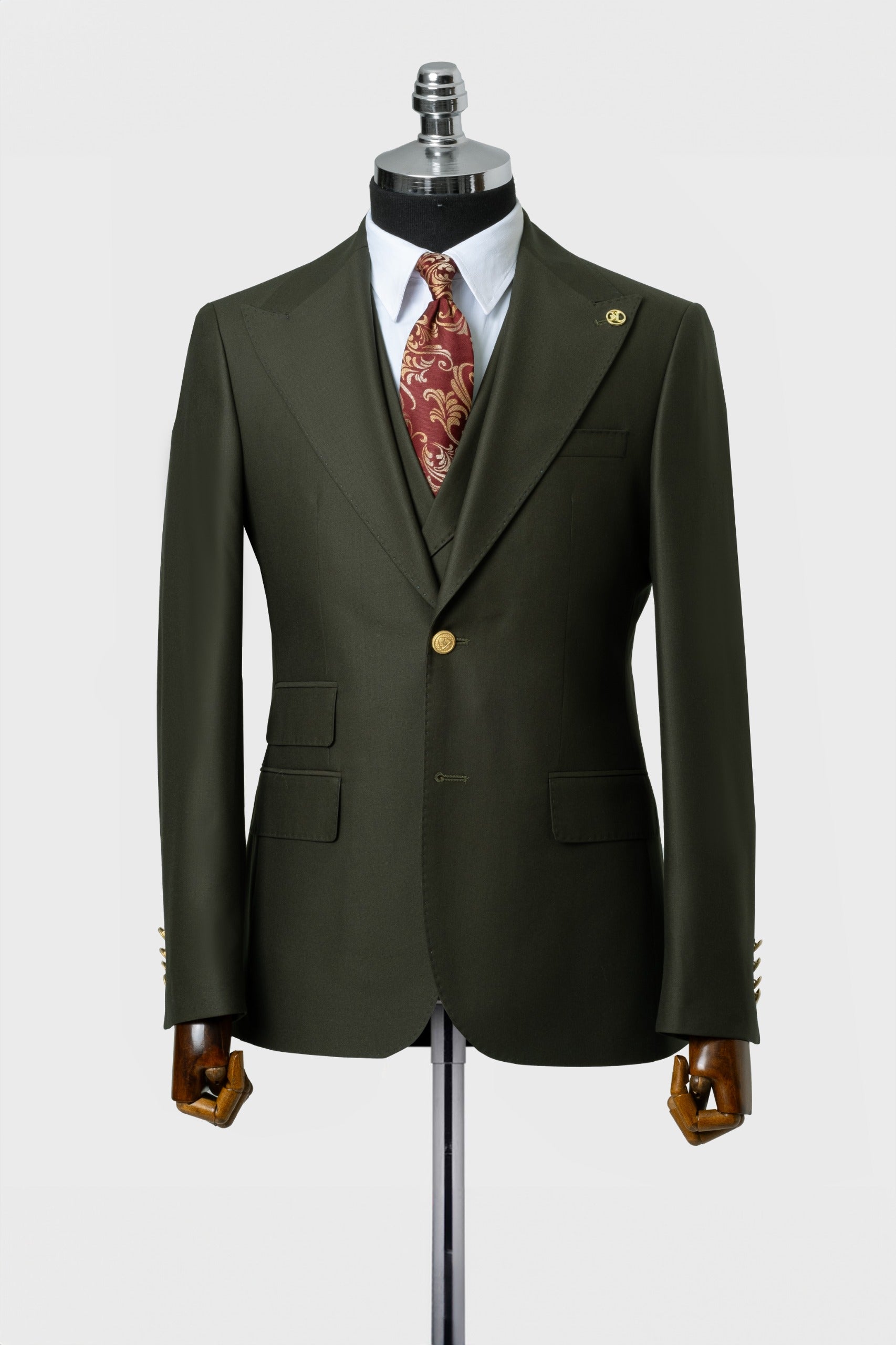 CLASSIC VEST SUIT GREEN  - GOLD BUTTON
