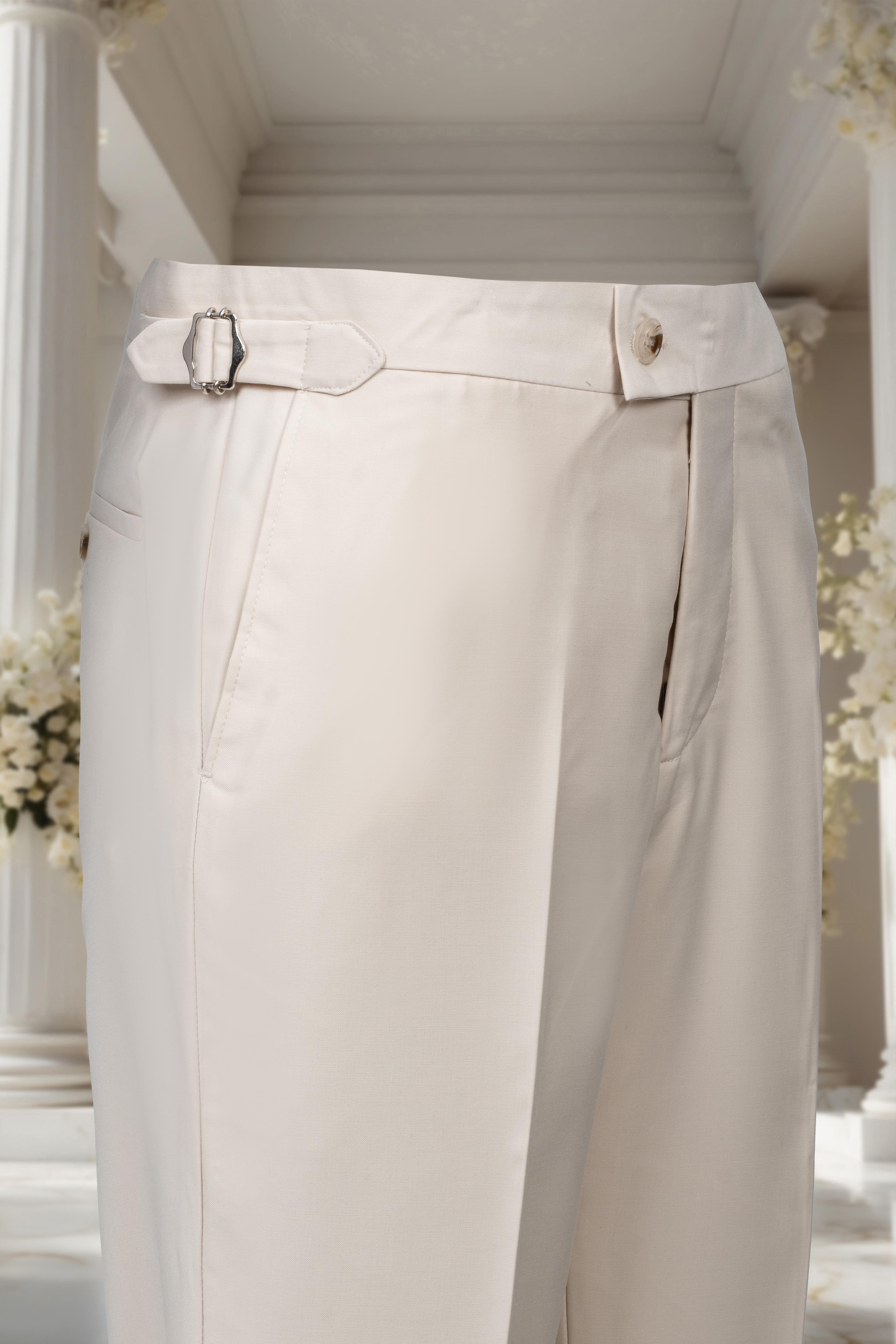 DOUBLE BREASTED SUIT OFF WHITE GOLD BUTTON