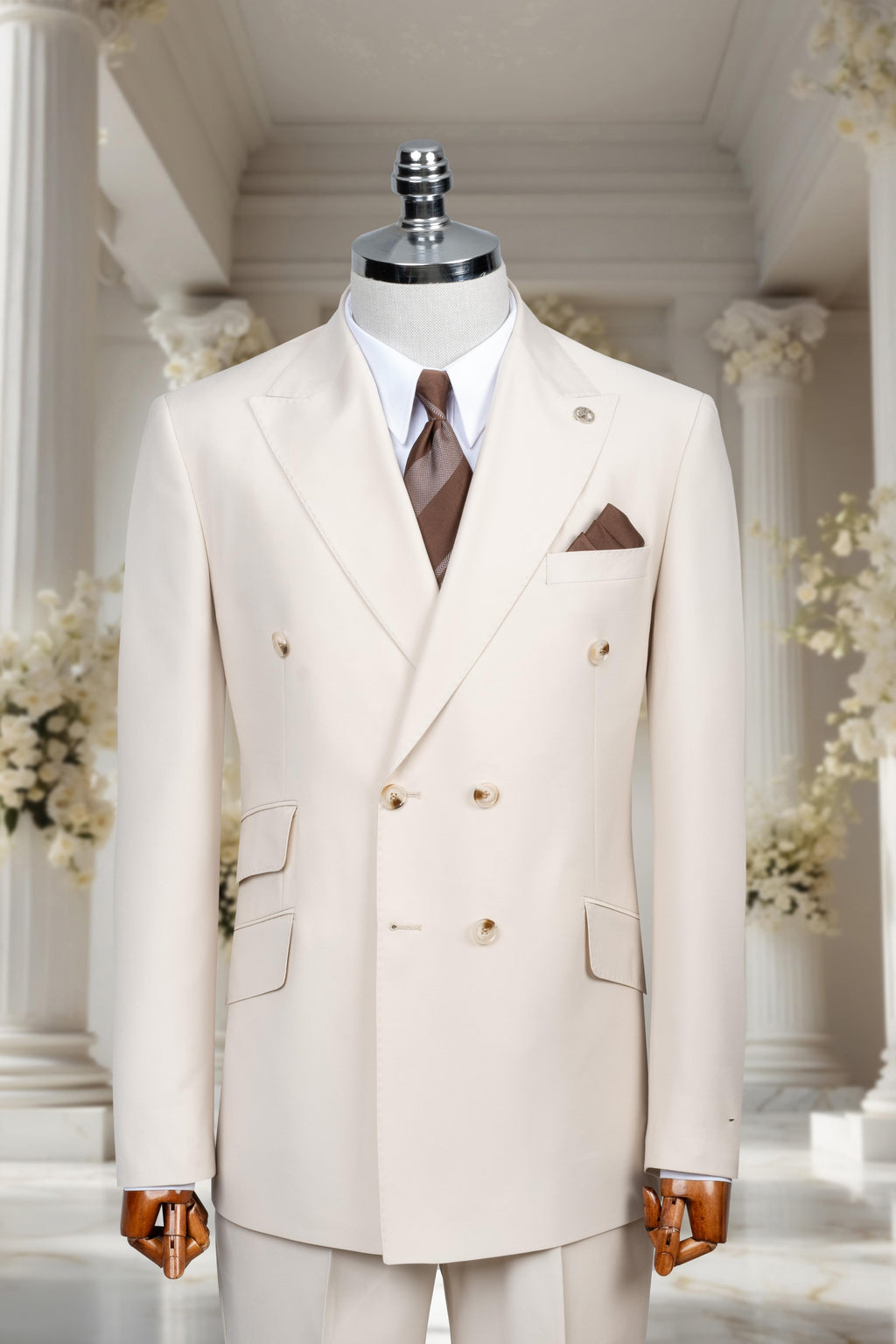 DOUBLE BREASTED SUIT OFF WHITE