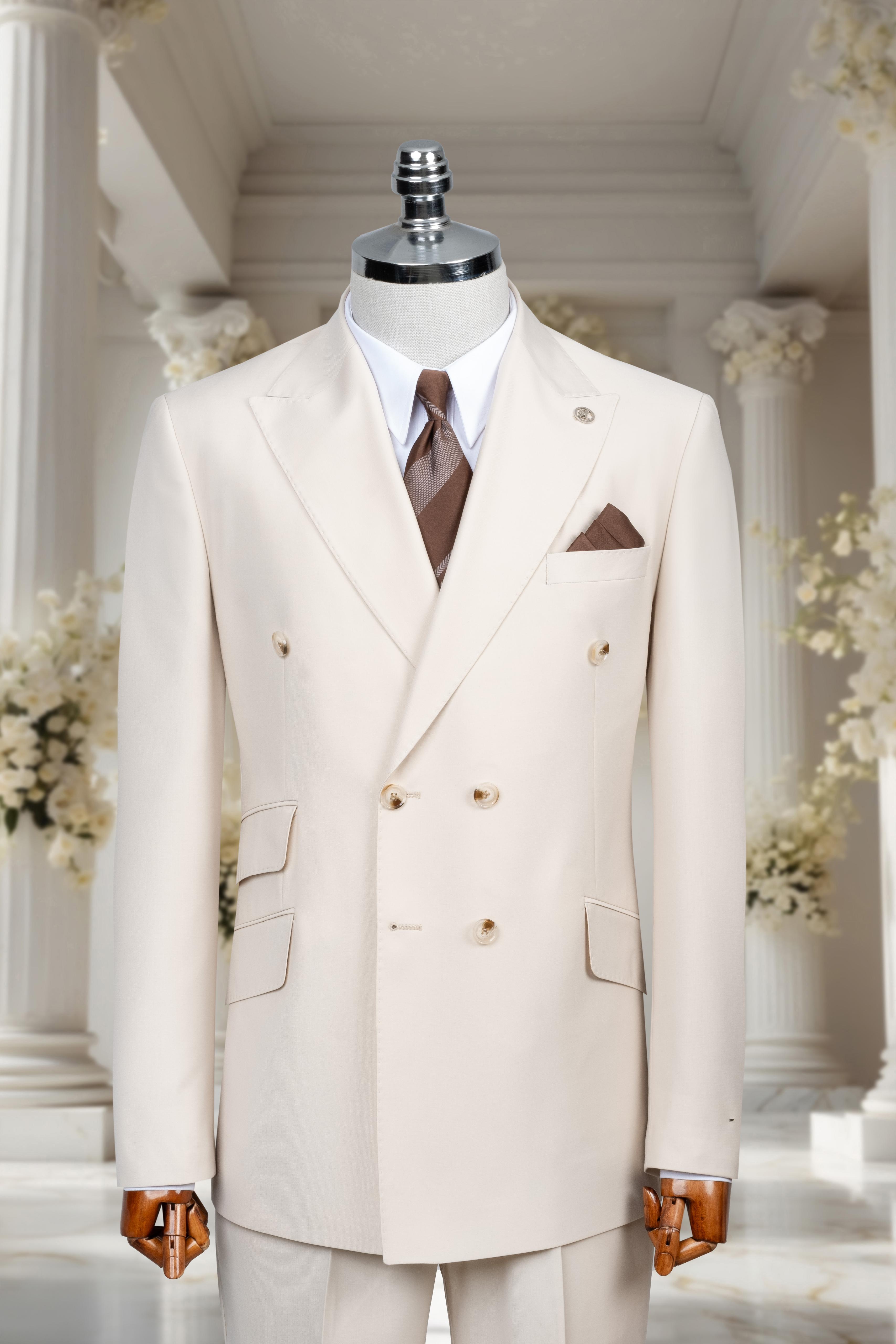 DOUBLE BREASTED SUIT OFF WHITE