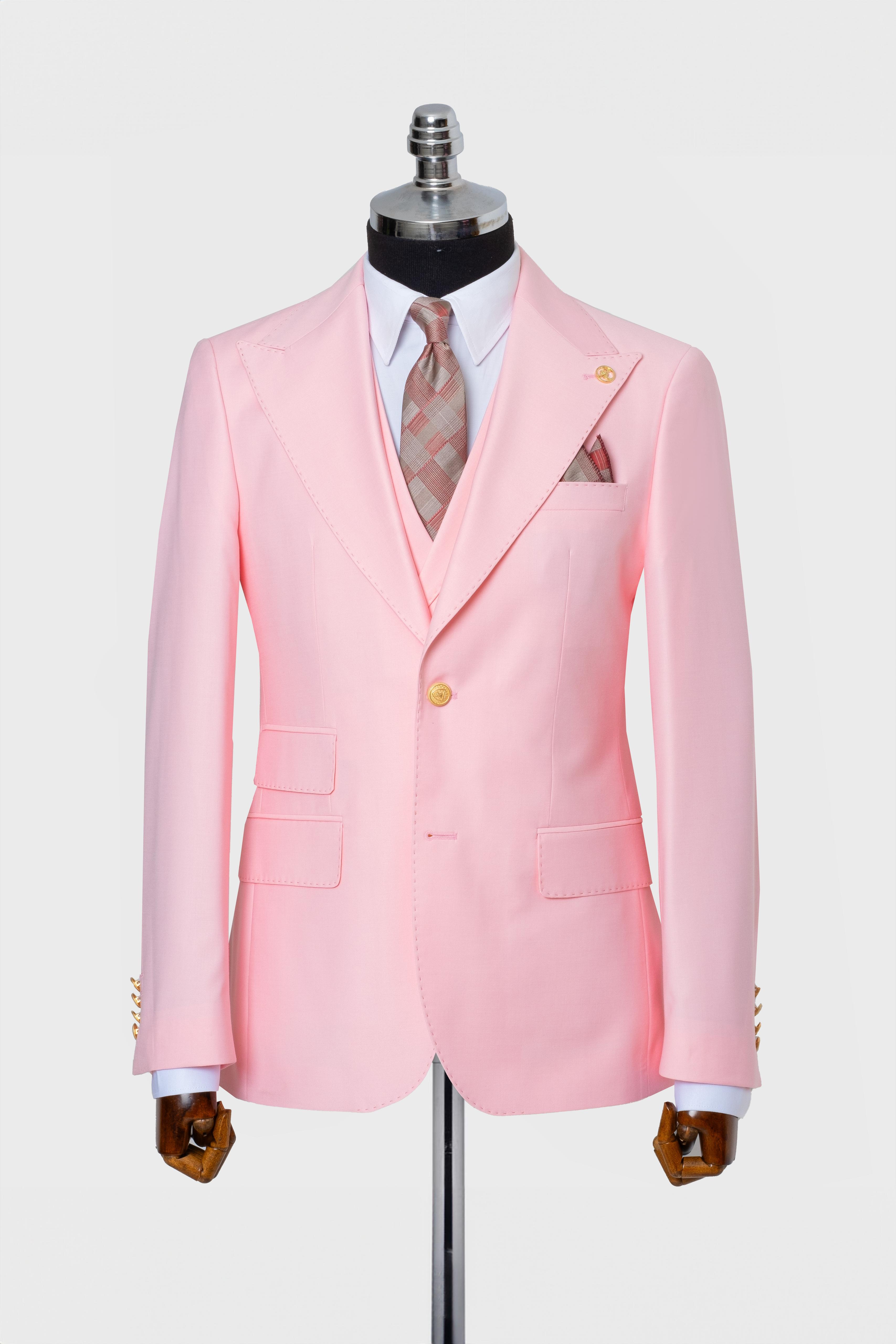 CLASSIC VEST SUIT PINK - GOLD BUTTON