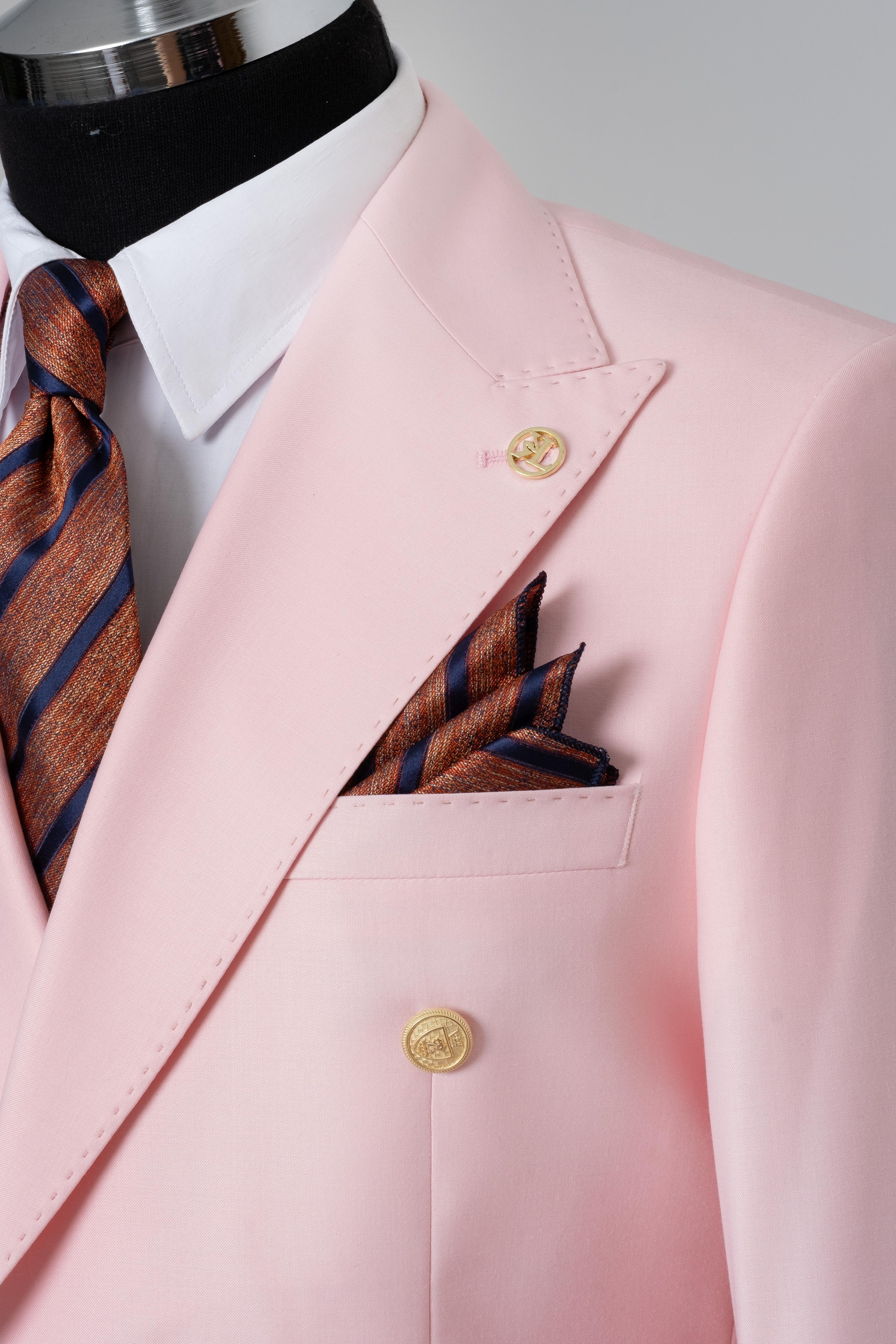 DOUBLE BREASTED SUIT PINK - GOLD BUTTON