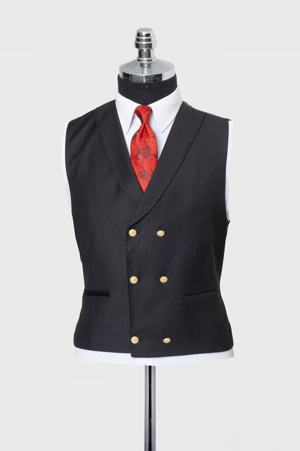 CLASSIC VEST SUIT BLACK - GOLD BUTTON