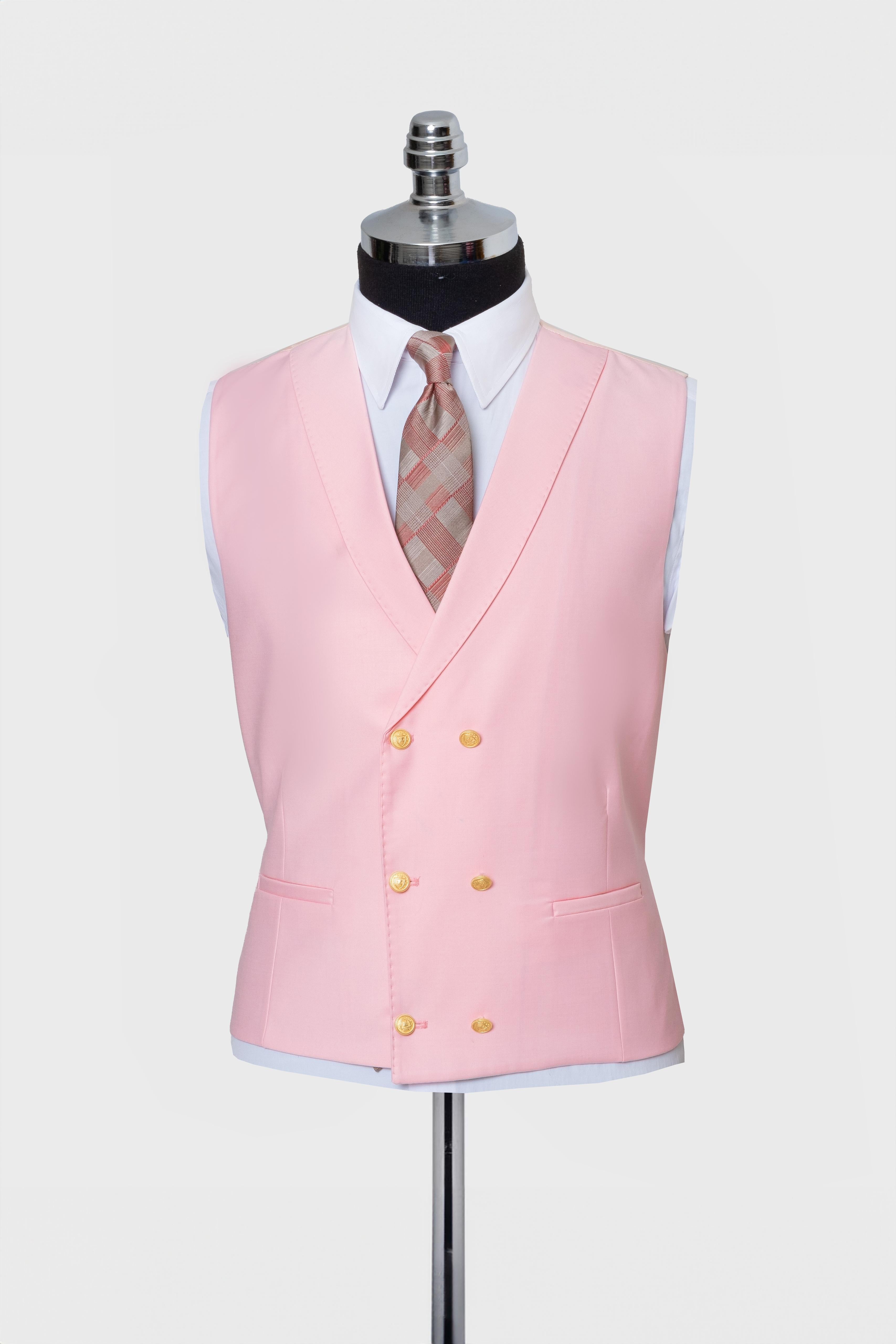 CLASSIC VEST SUIT PINK - GOLD BUTTON