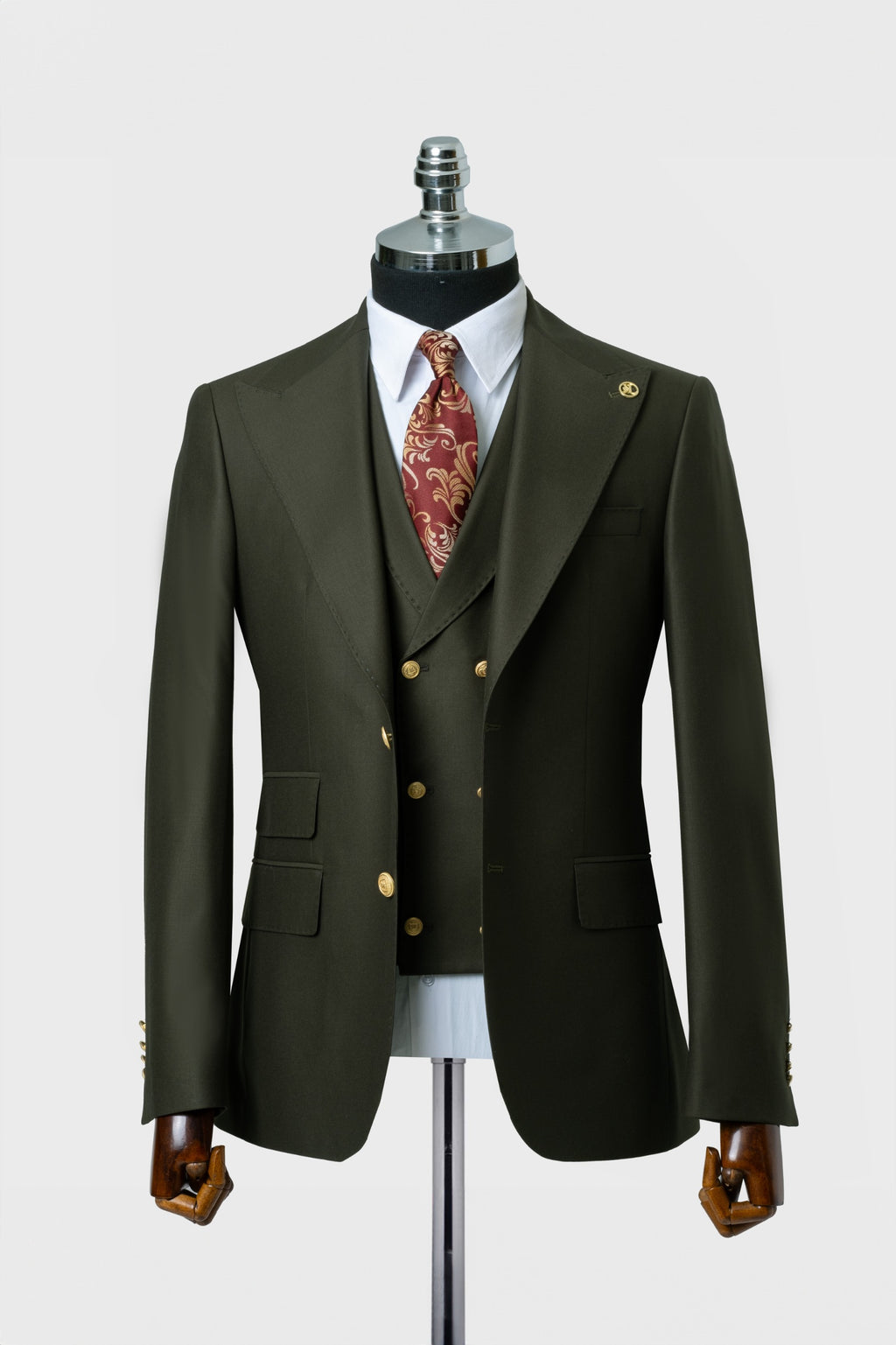 CLASSIC VEST SUIT GREEN  - GOLD BUTTON