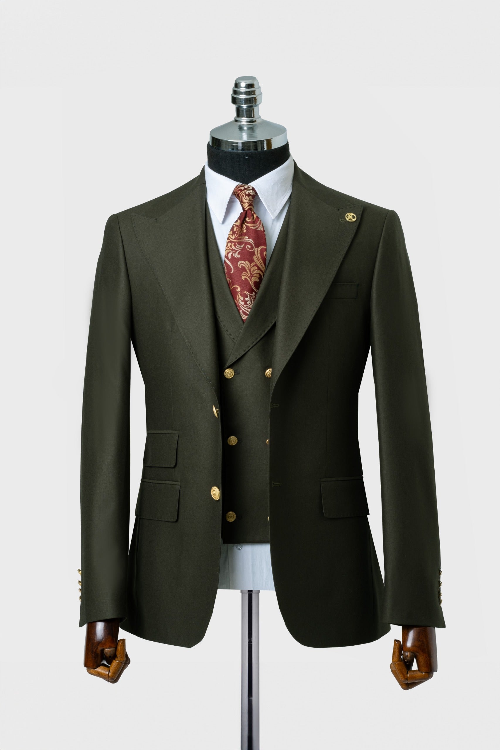 CLASSIC VEST SUIT GREEN  - GOLD BUTTON