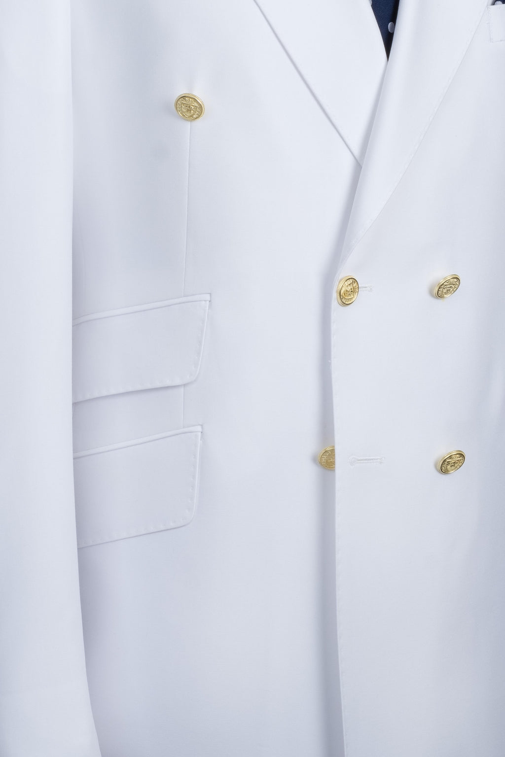 DOUBLE BREASTED SUIT WHITE - GOLD BUTTON