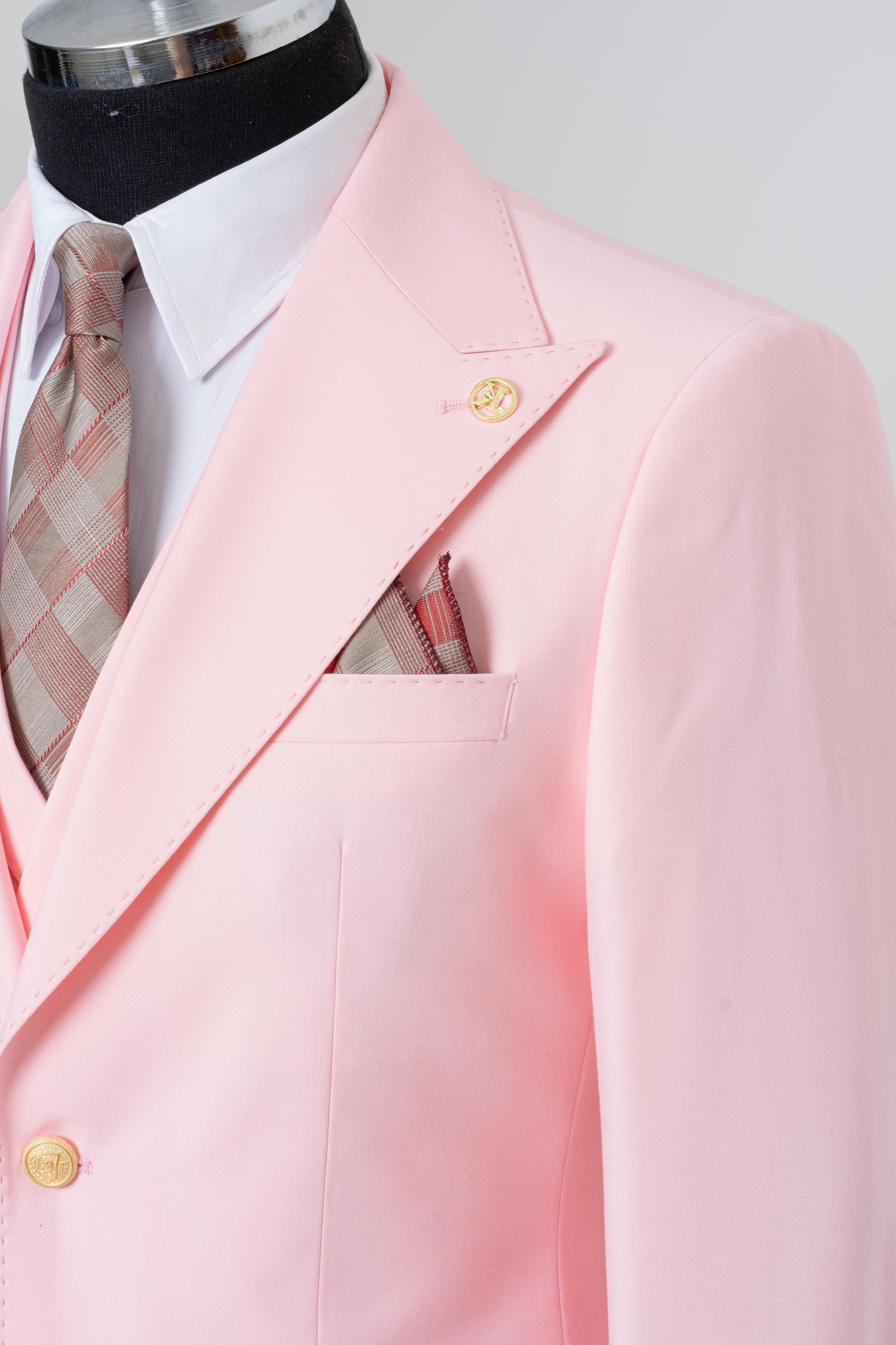 CLASSIC VEST SUIT PINK - GOLD BUTTON