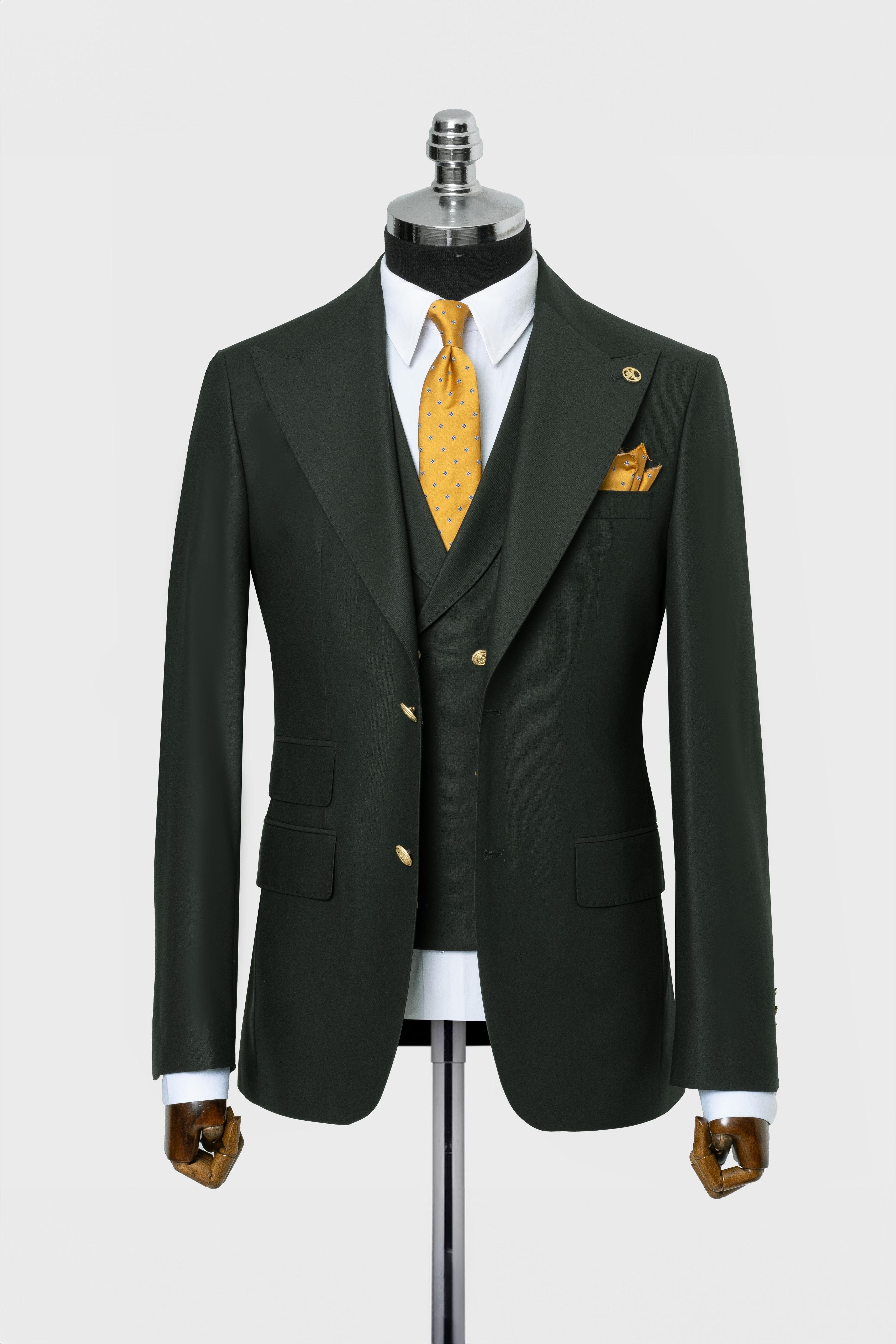 CLASSIC VEST SUIT GREEN - GOLD BUTTON