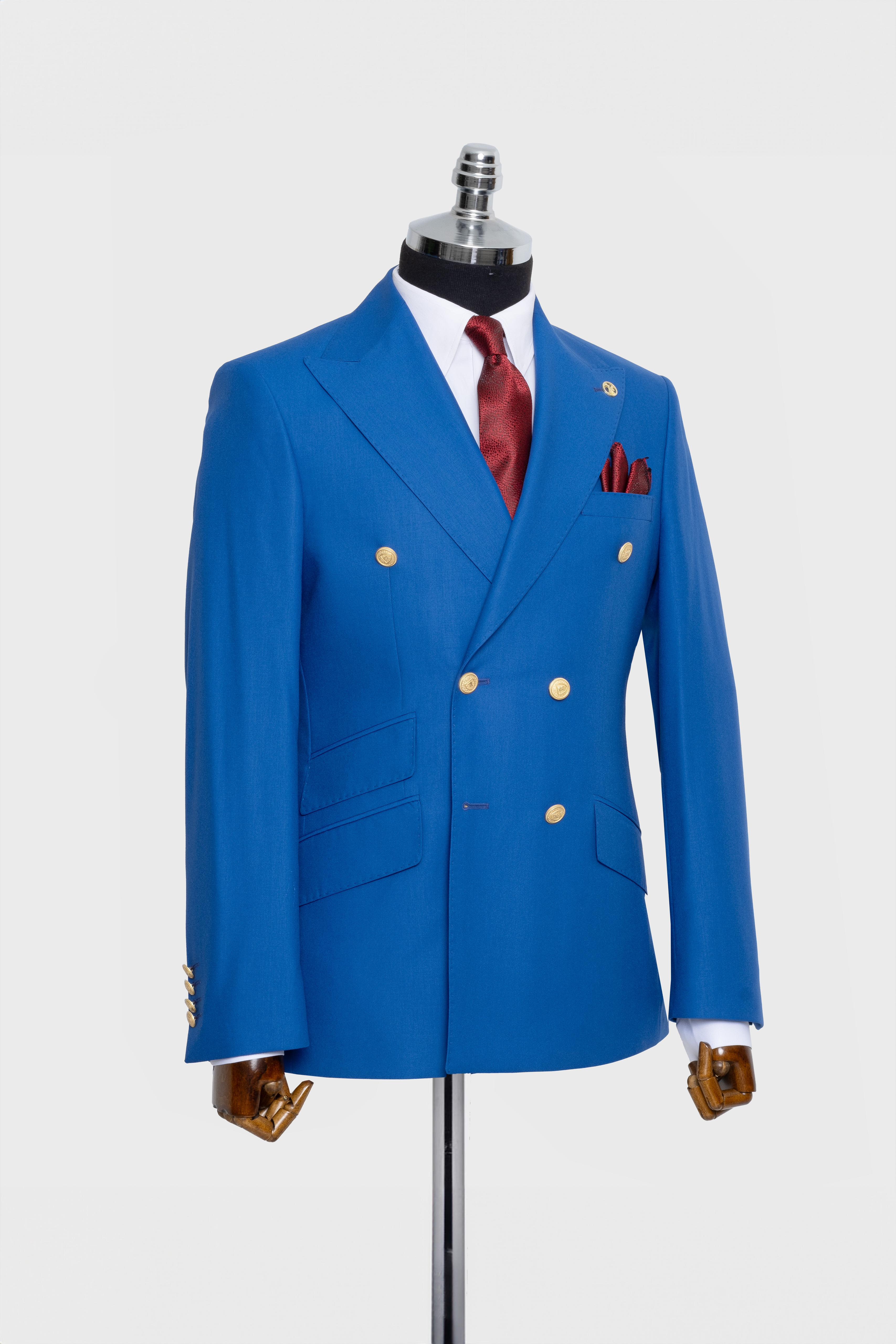 DOUBLE BREASTED SUIT BLUE - GOLD BUTTON