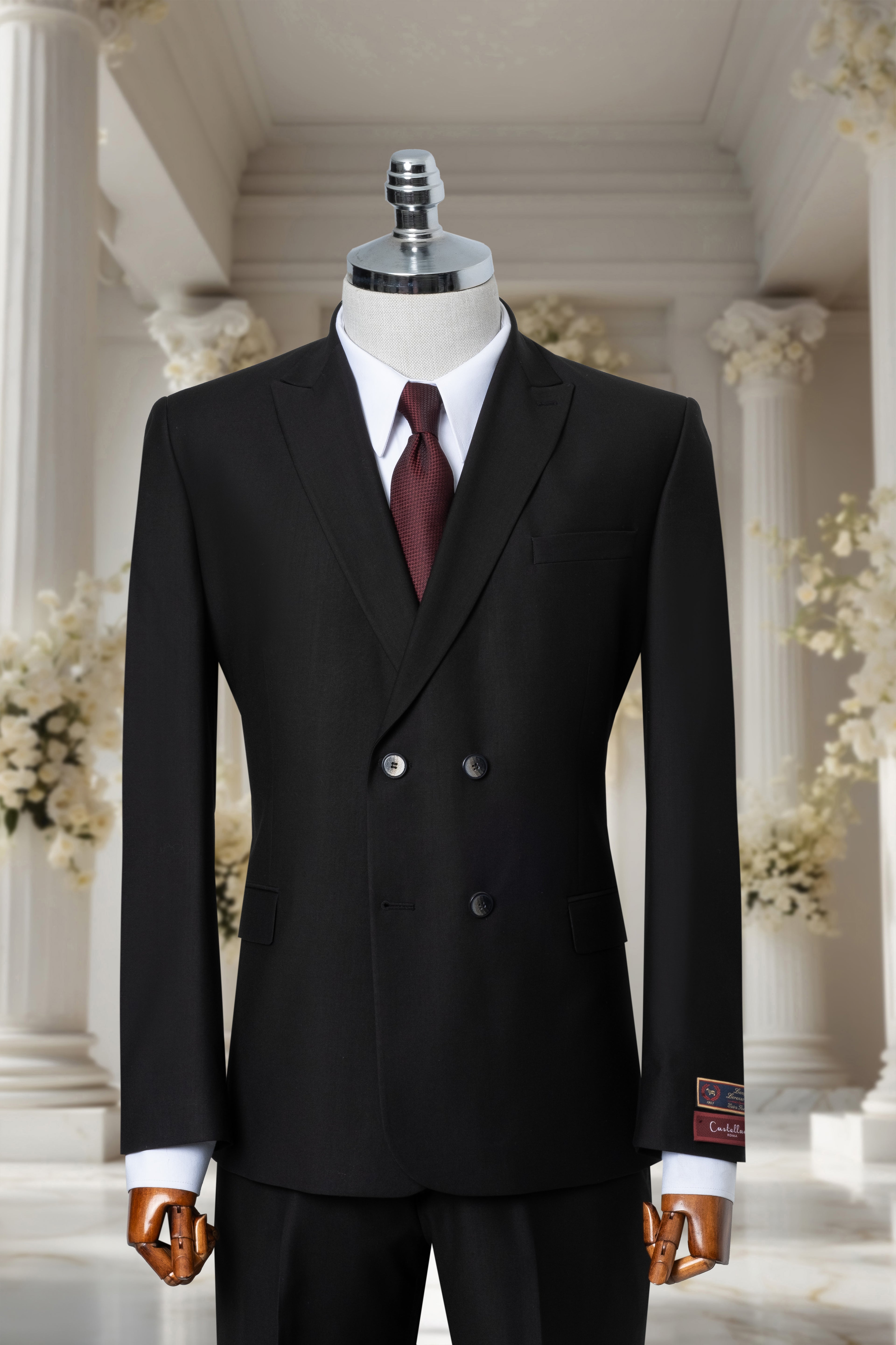 BLACK DOUBLE BREASTED SUIT