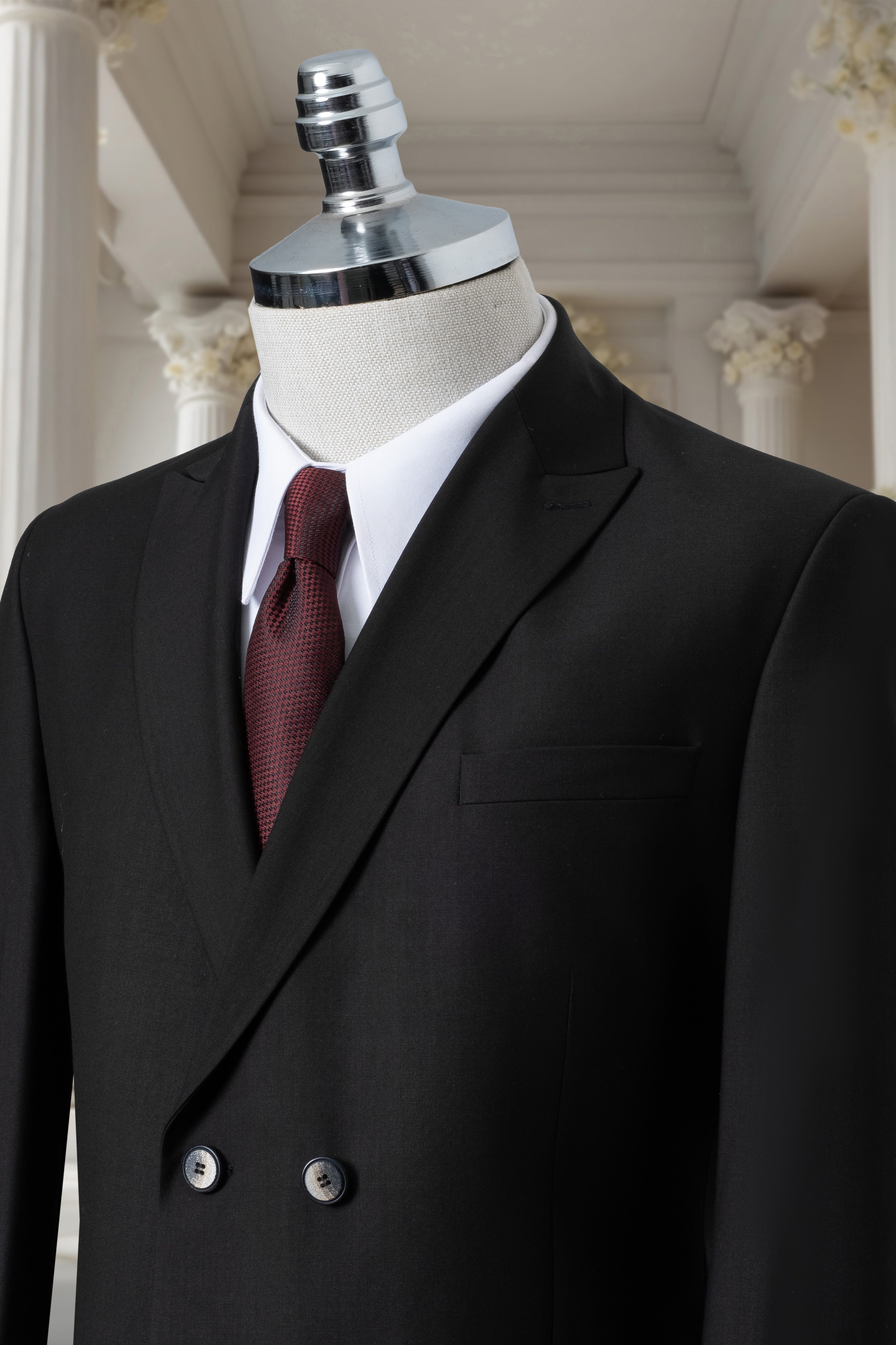 BLACK DOUBLE BREASTED SUIT