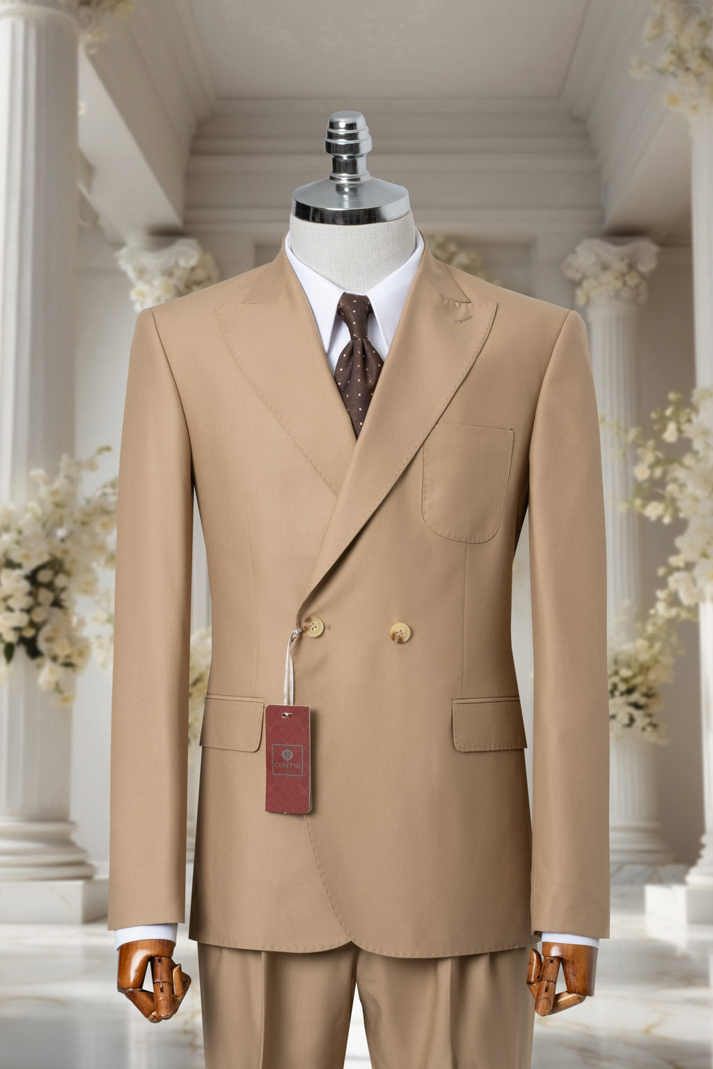 BEIGE DOUBLE BREASTED SUITS