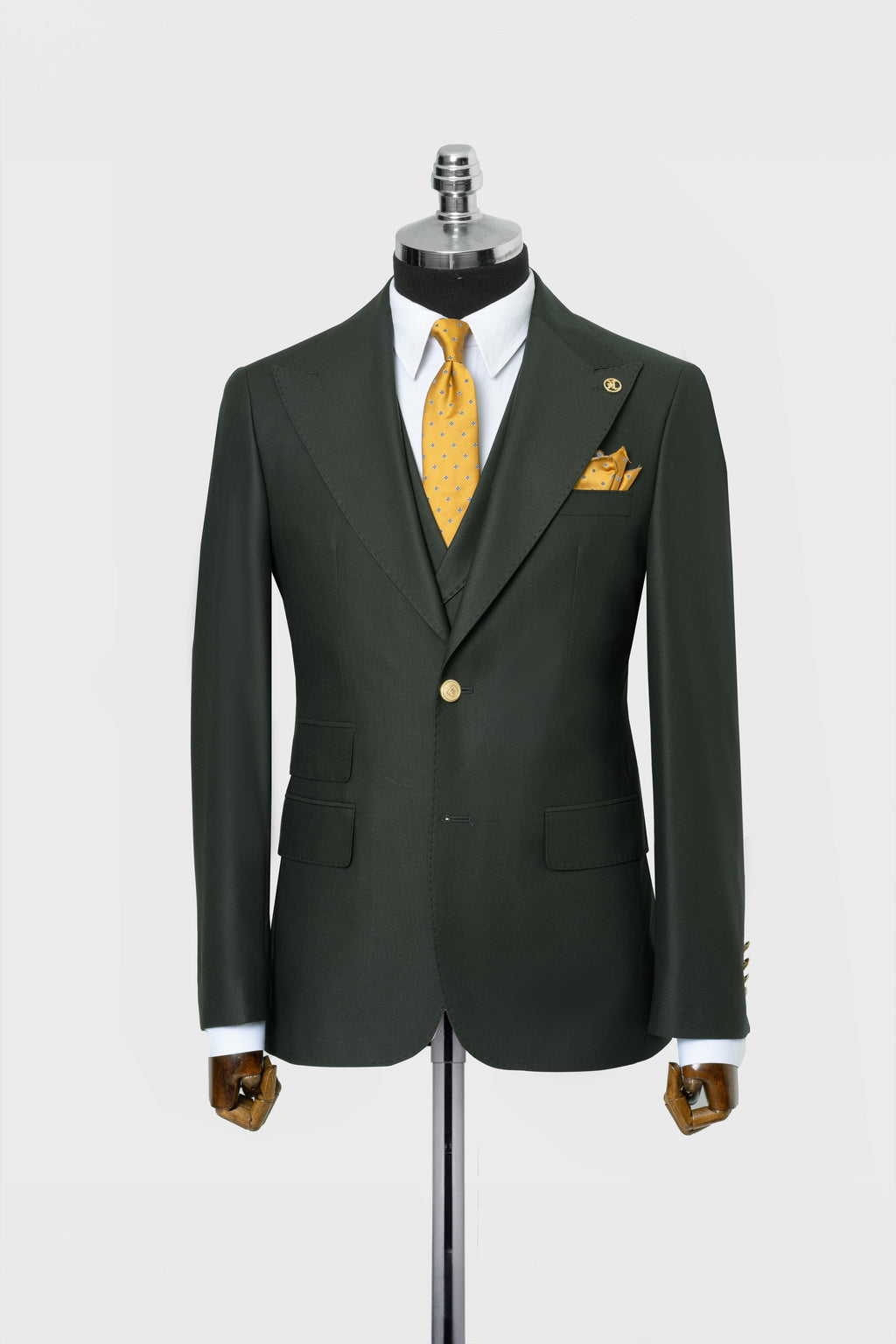 CLASSIC VEST SUIT GREEN - GOLD BUTTON