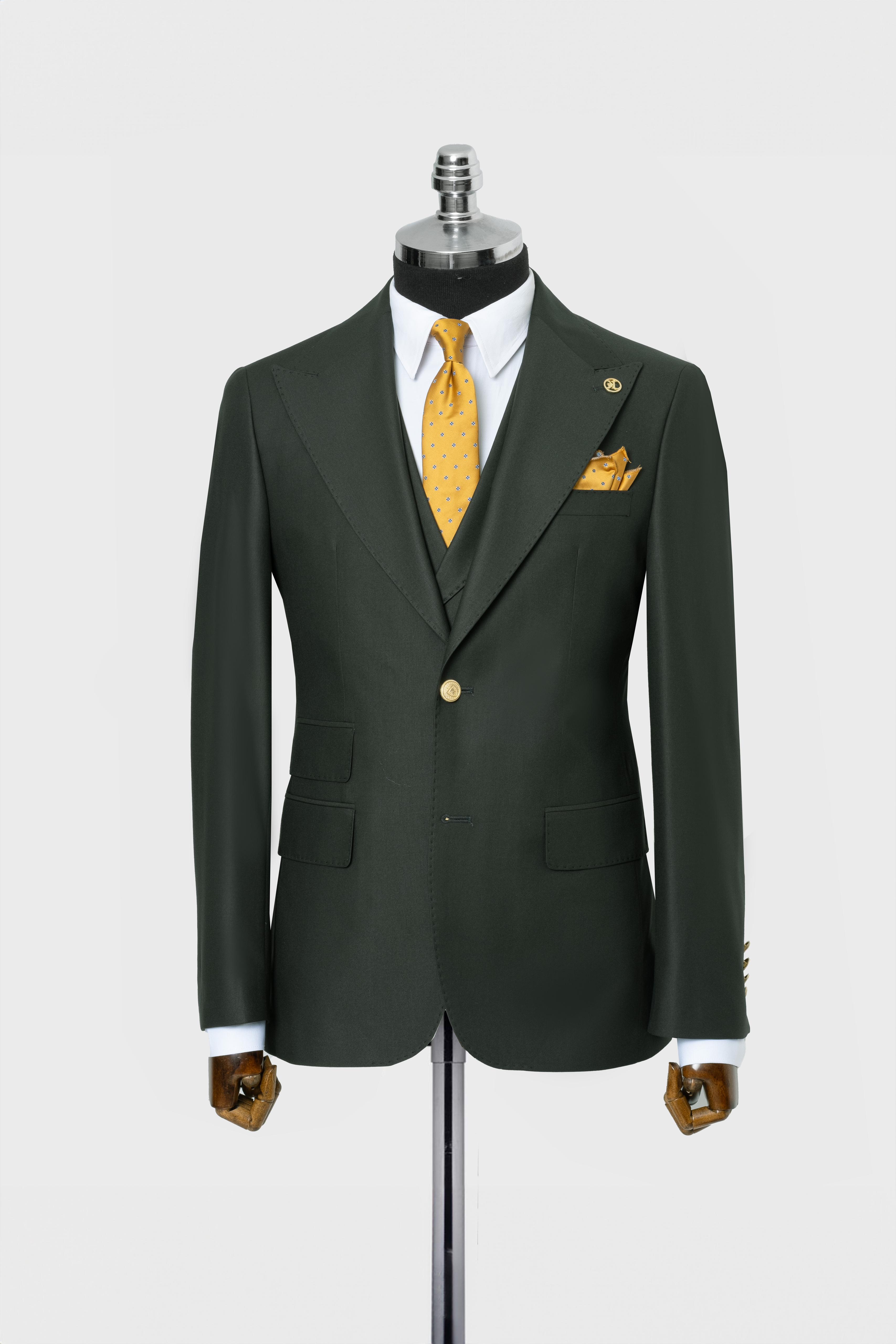 CLASSIC VEST SUIT GREEN - GOLD BUTTON