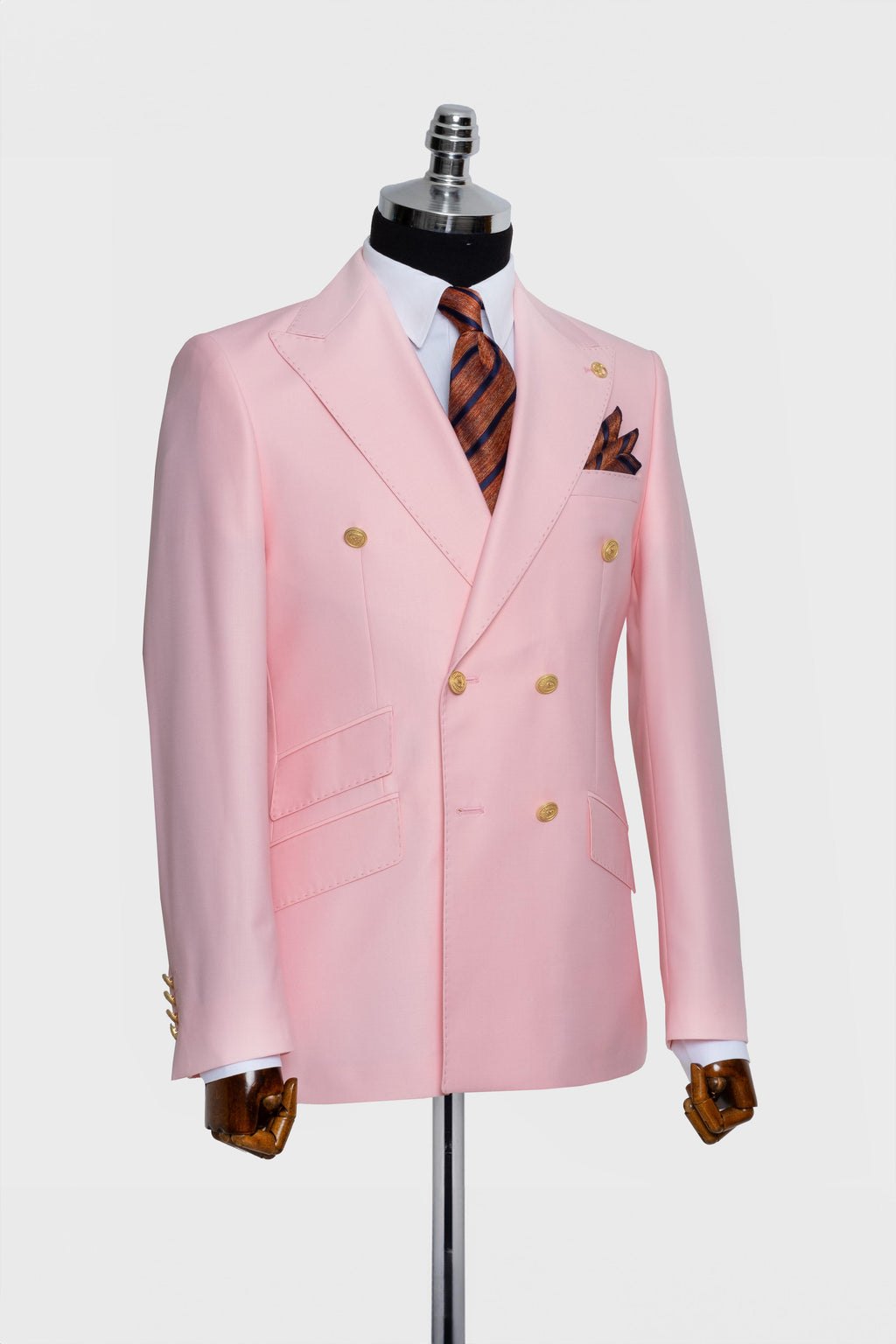 DOUBLE BREASTED SUIT PINK - GOLD BUTTON