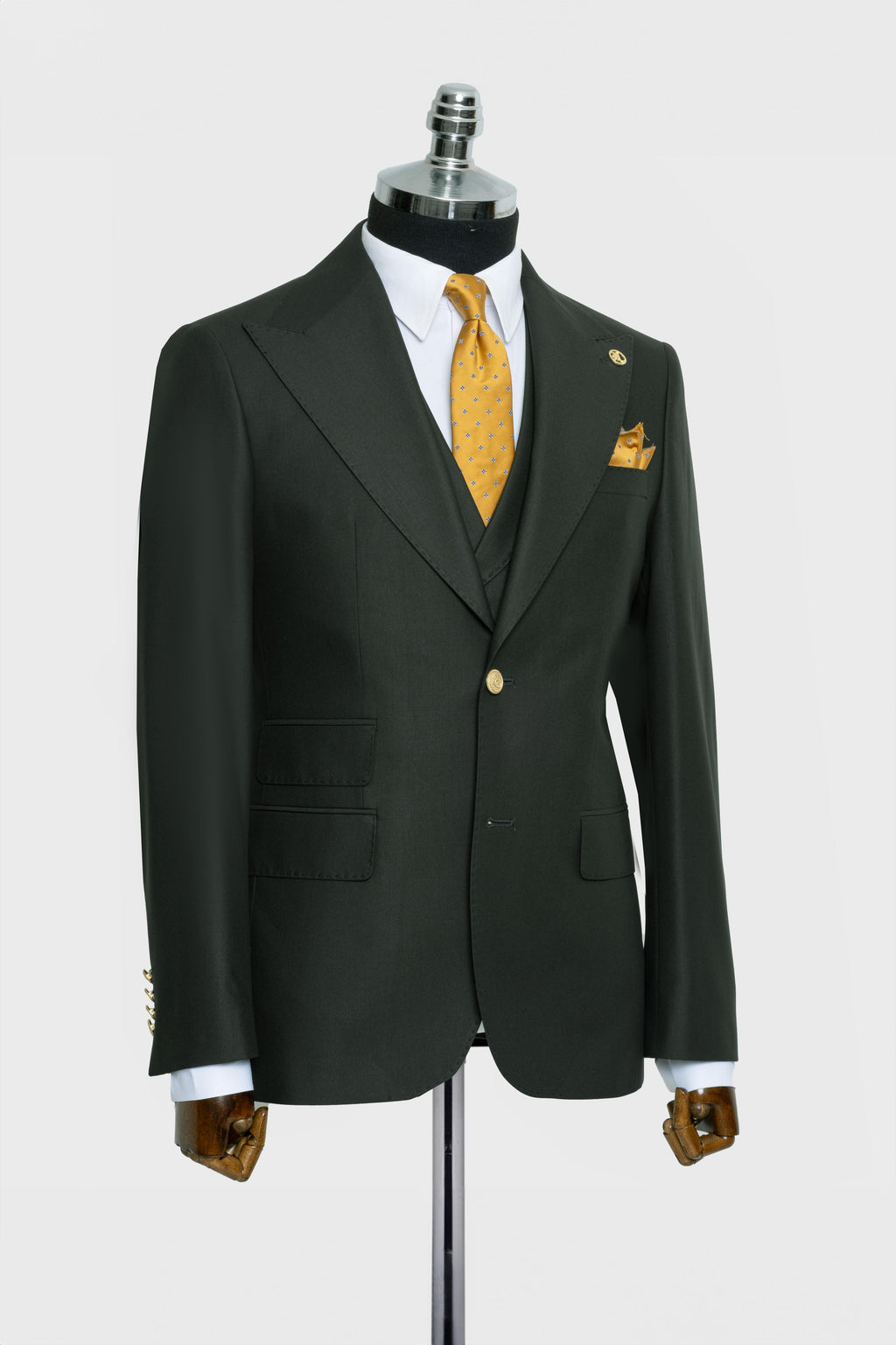CLASSIC VEST SUIT GREEN - GOLD BUTTON