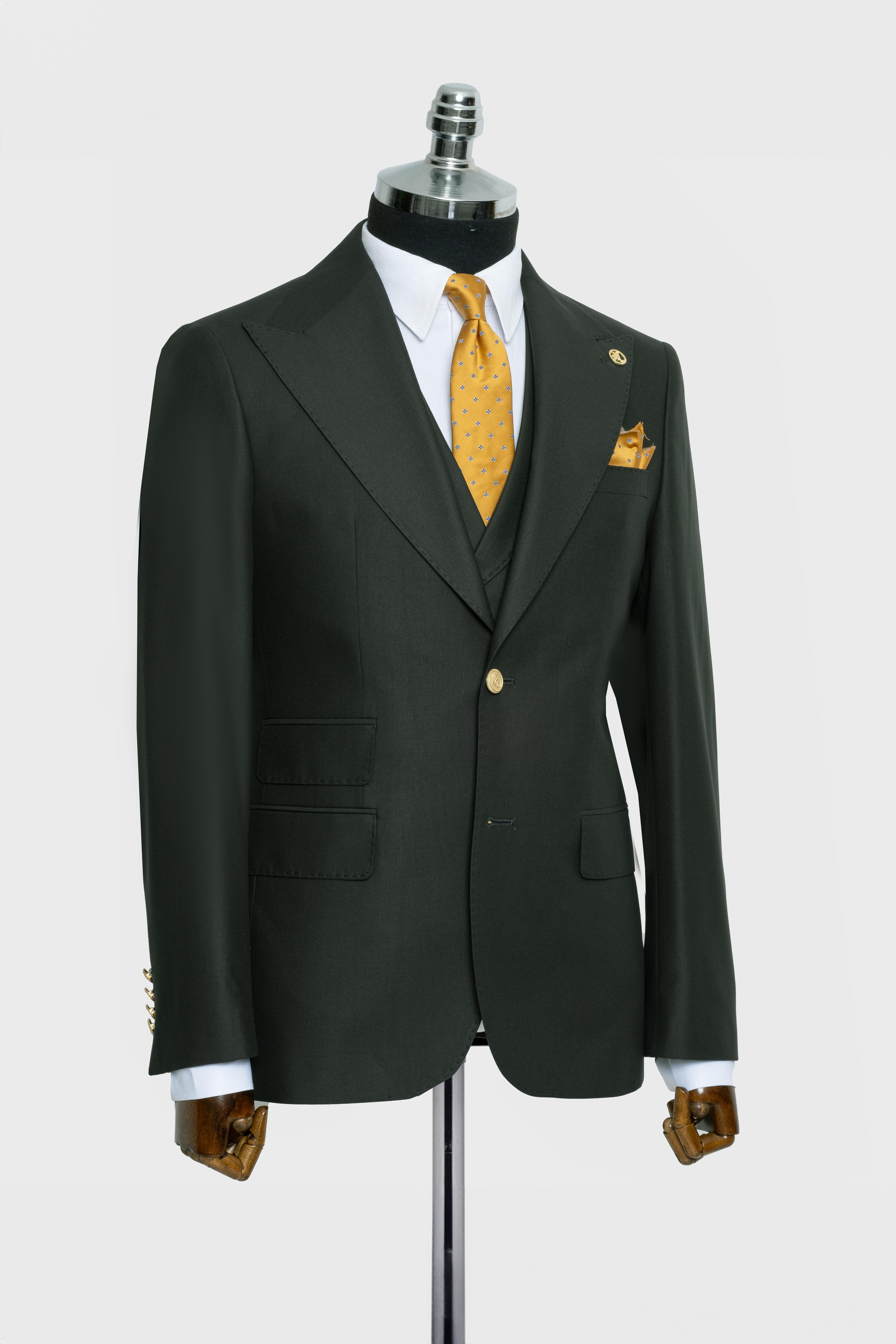 CLASSIC VEST SUIT GREEN - GOLD BUTTON