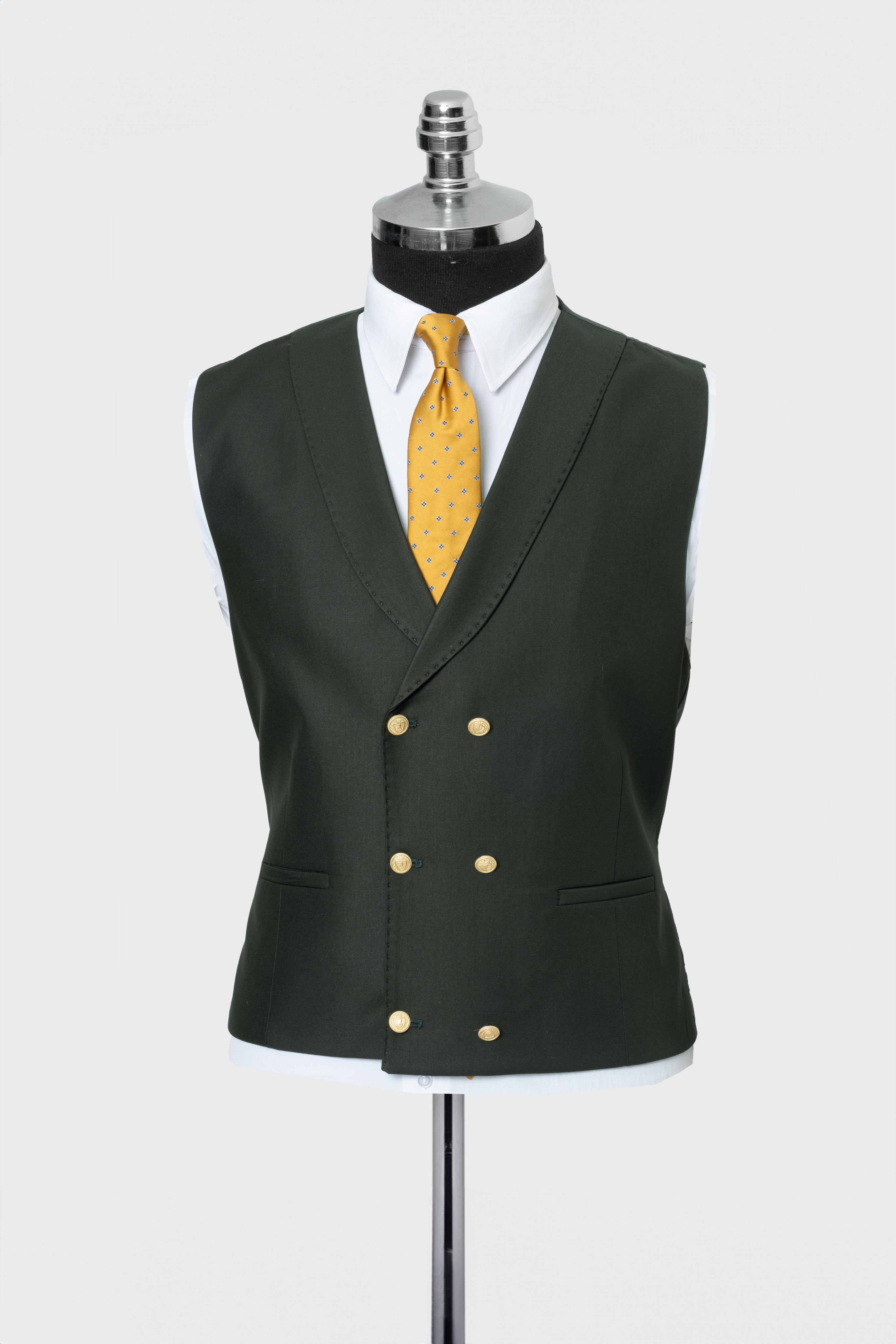 CLASSIC VEST SUIT GREEN - GOLD BUTTON