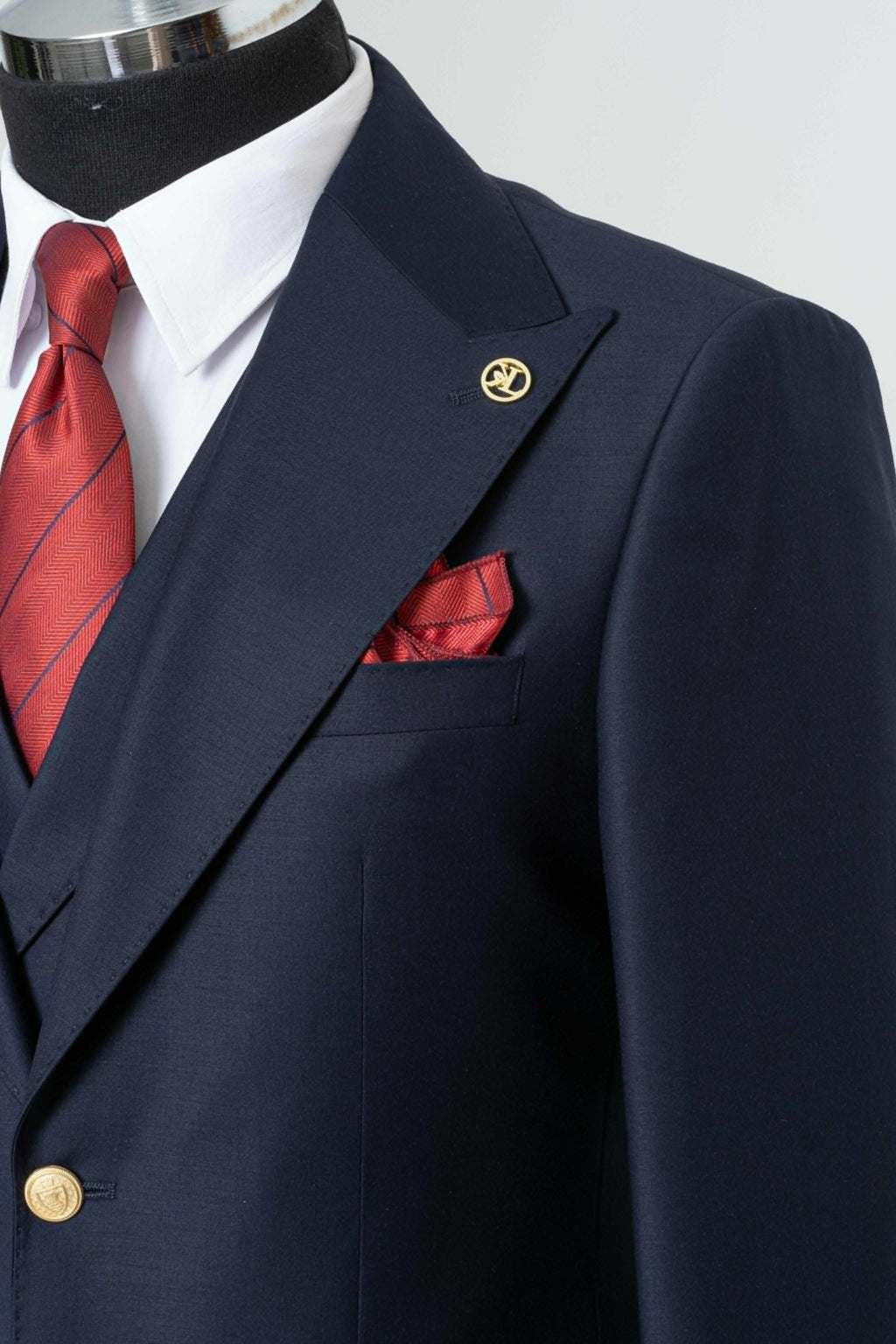 CLASSIC VEST SUIT NAVY BLUE - GOLD BUTTON