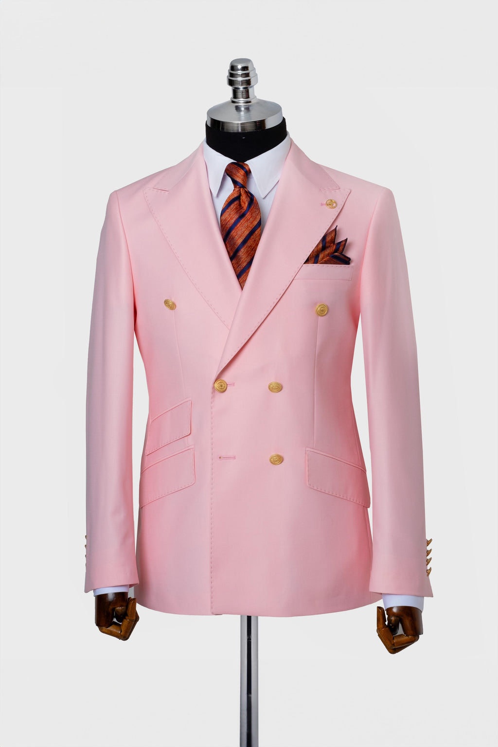 DOUBLE BREASTED SUIT PINK - GOLD BUTTON