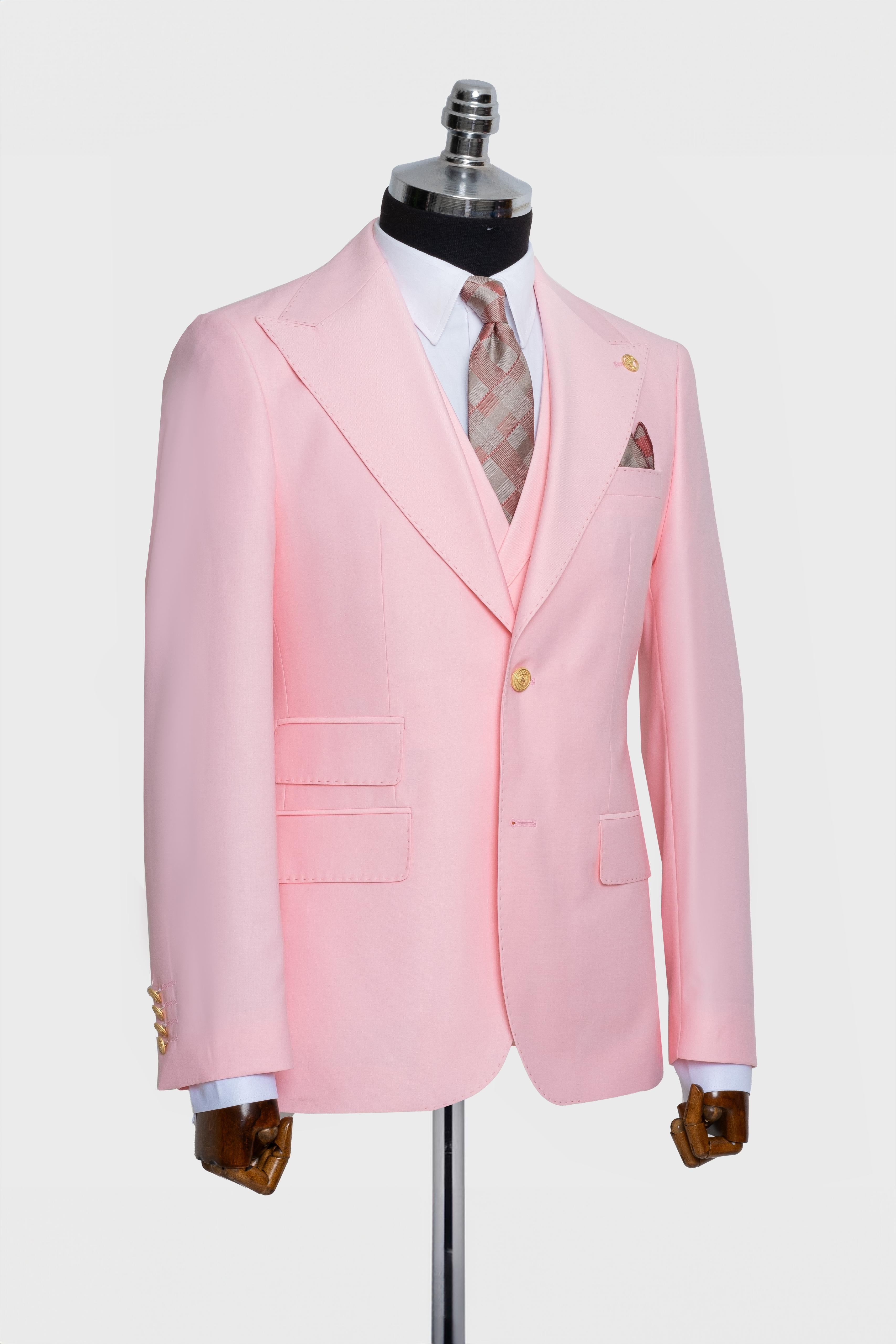 CLASSIC VEST SUIT PINK - GOLD BUTTON