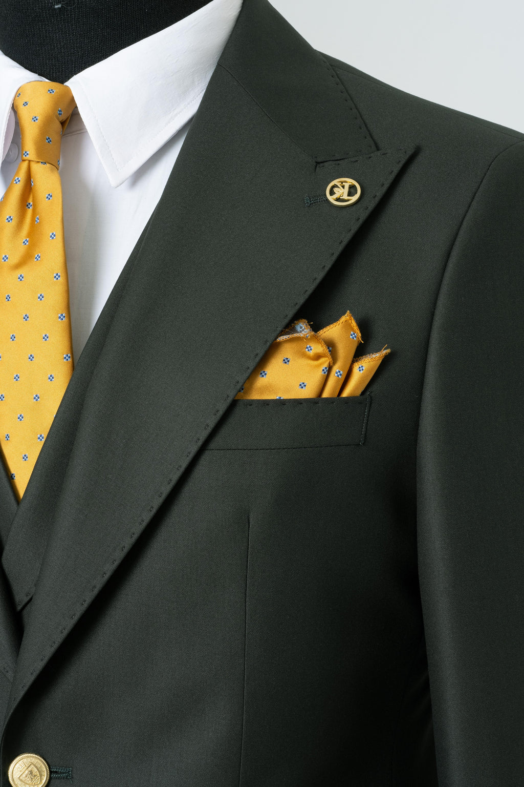 CLASSIC VEST SUIT GREEN - GOLD BUTTON