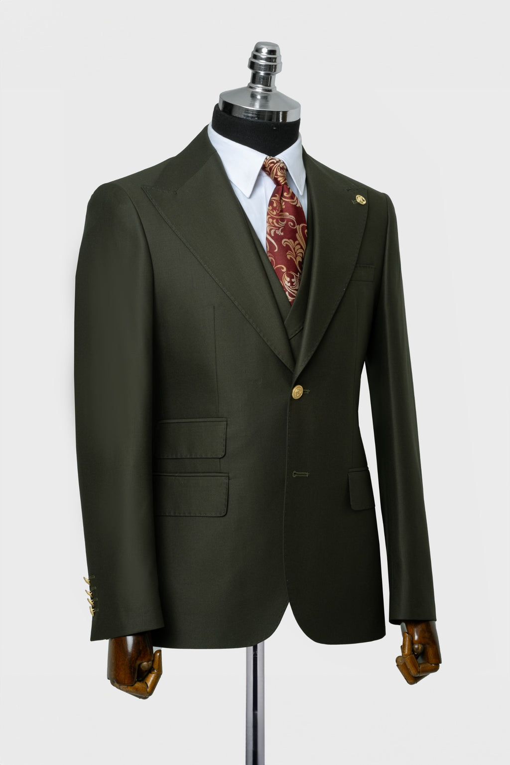 CLASSIC VEST SUIT GREEN  - GOLD BUTTON