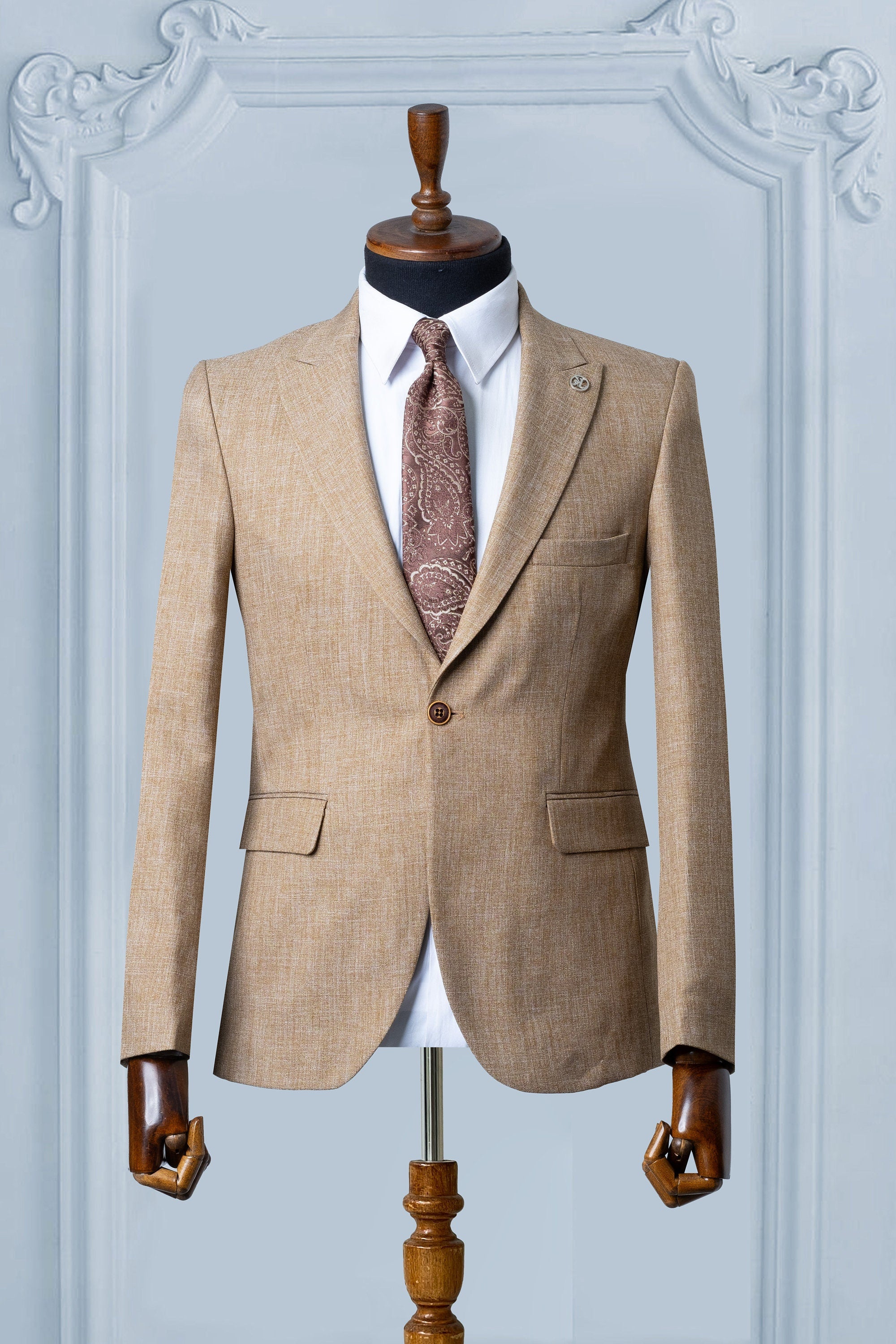 Beige Men Blazer, Slim Fit Wool Blazer, One Button Blazer, Blazer For Men, Wedding Men Blazer, Party Wear Blazer, Dinner Wear Blazer