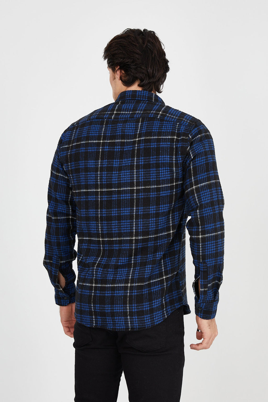 Unisex Oversized Blue Plaid Lumberjack Jacket Shirt for Winter