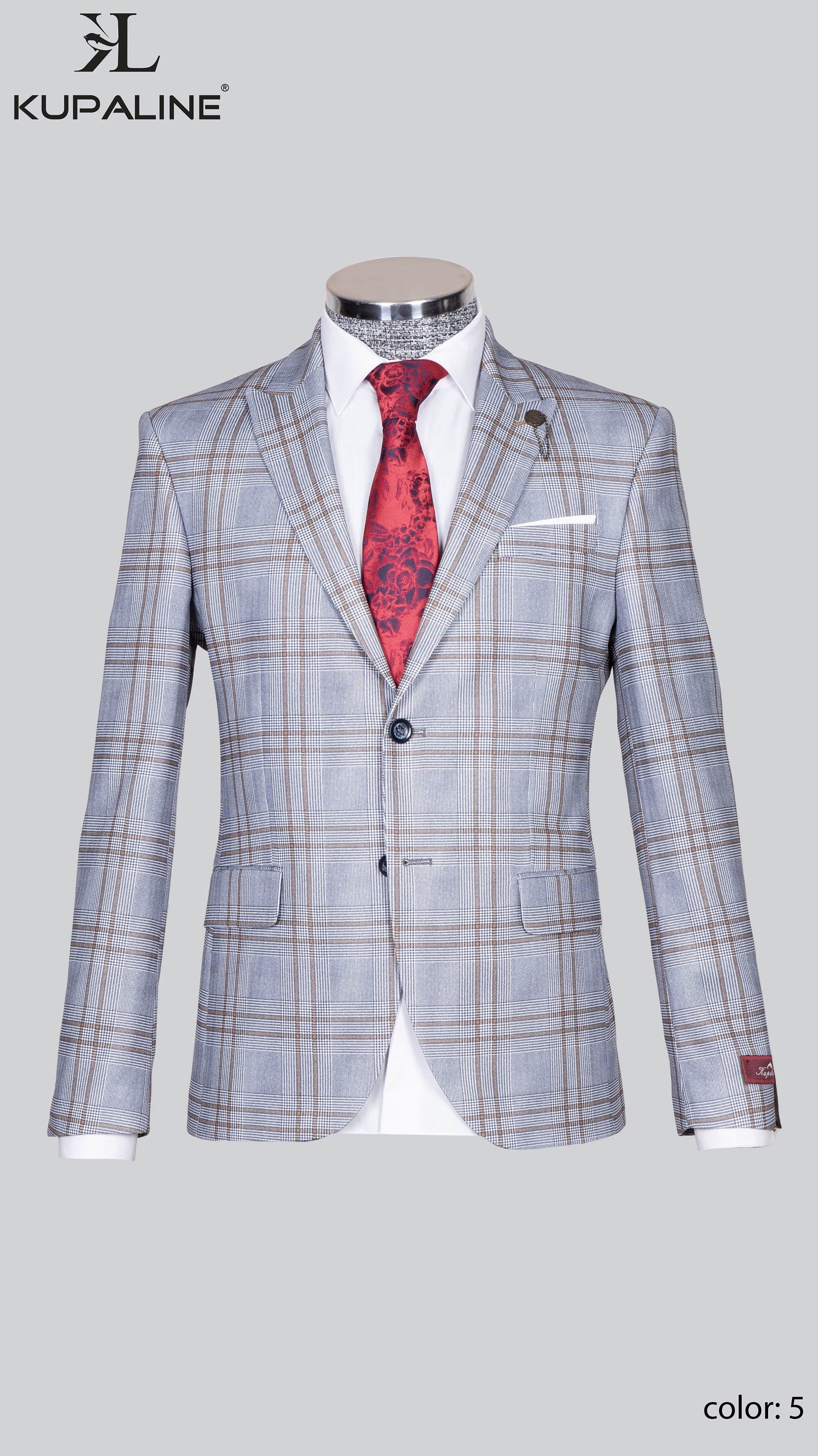 Men Jackets Slim Fit Two Buttons Wedding Groom Party Wear Coat, Plaid Blazer Jacket, Men Plaid Checked Blazer, Slim Fit Blazer