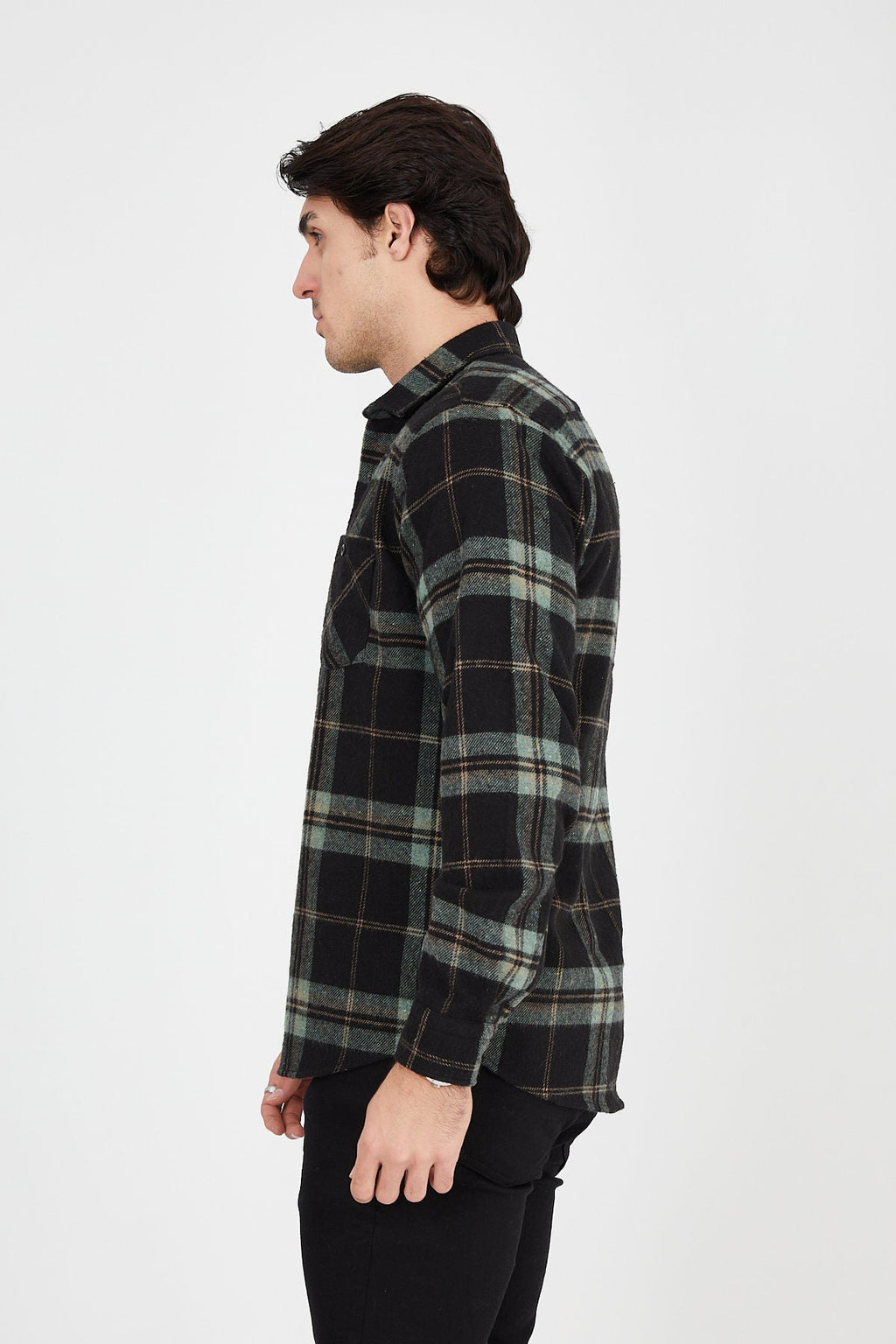Unisex Oversized Green Plaid Lumberjack Jacket Shirt for Winter