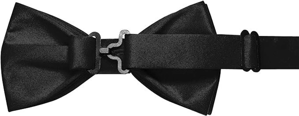 Black Men's Bow Tie, Formal Tuxedo Suit Bowtie, Adjustable Neck, Pre-Tied Wedding, Graduations, Work Events,Wedding Bow Tie, Self Tie